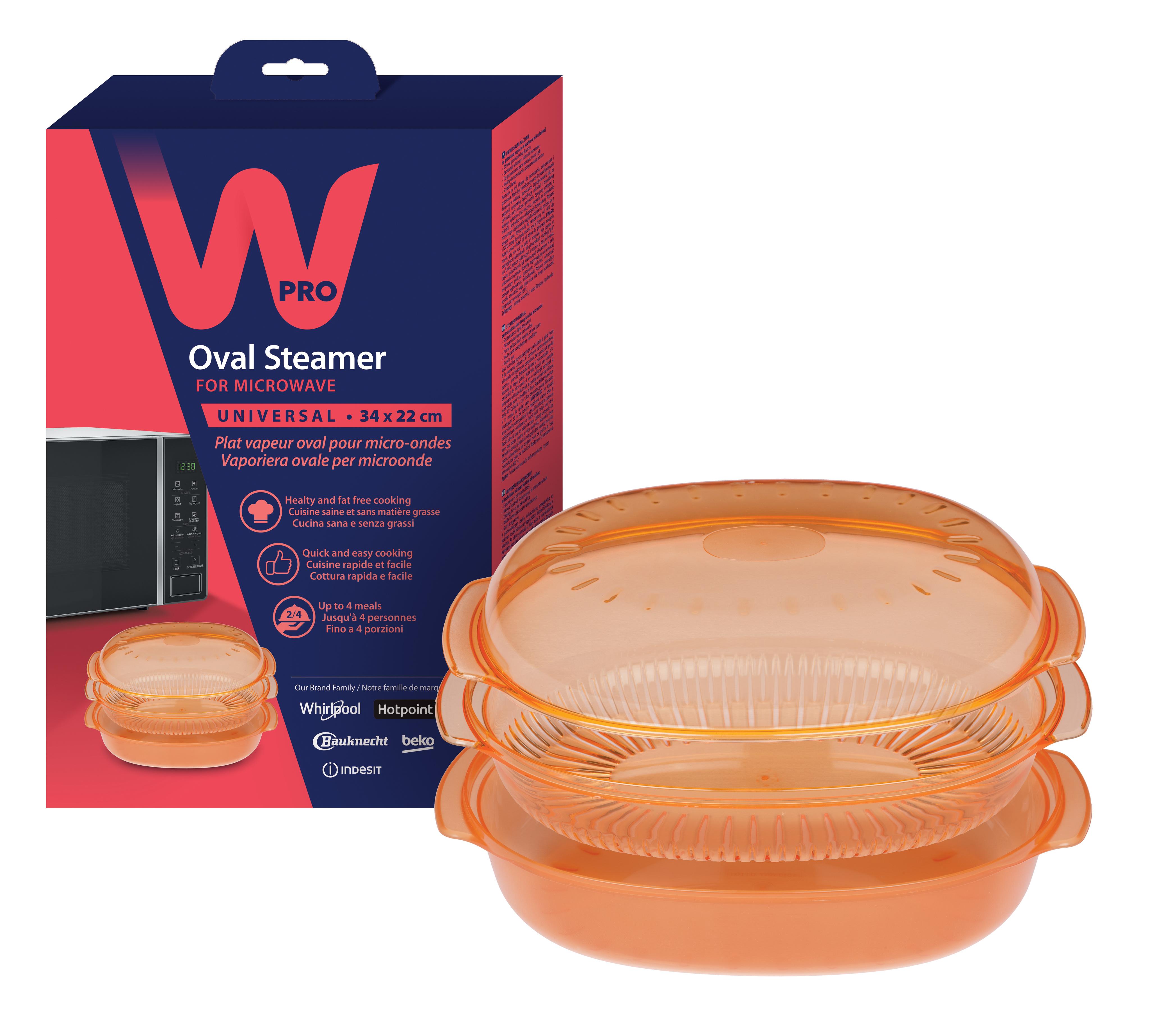 Plat vapeur Whirlpool spécialement conçu pour cuire les aliments à la vapeur avec la fonction vapeur dans les fours à micro-ondes.  Préparer des pl...