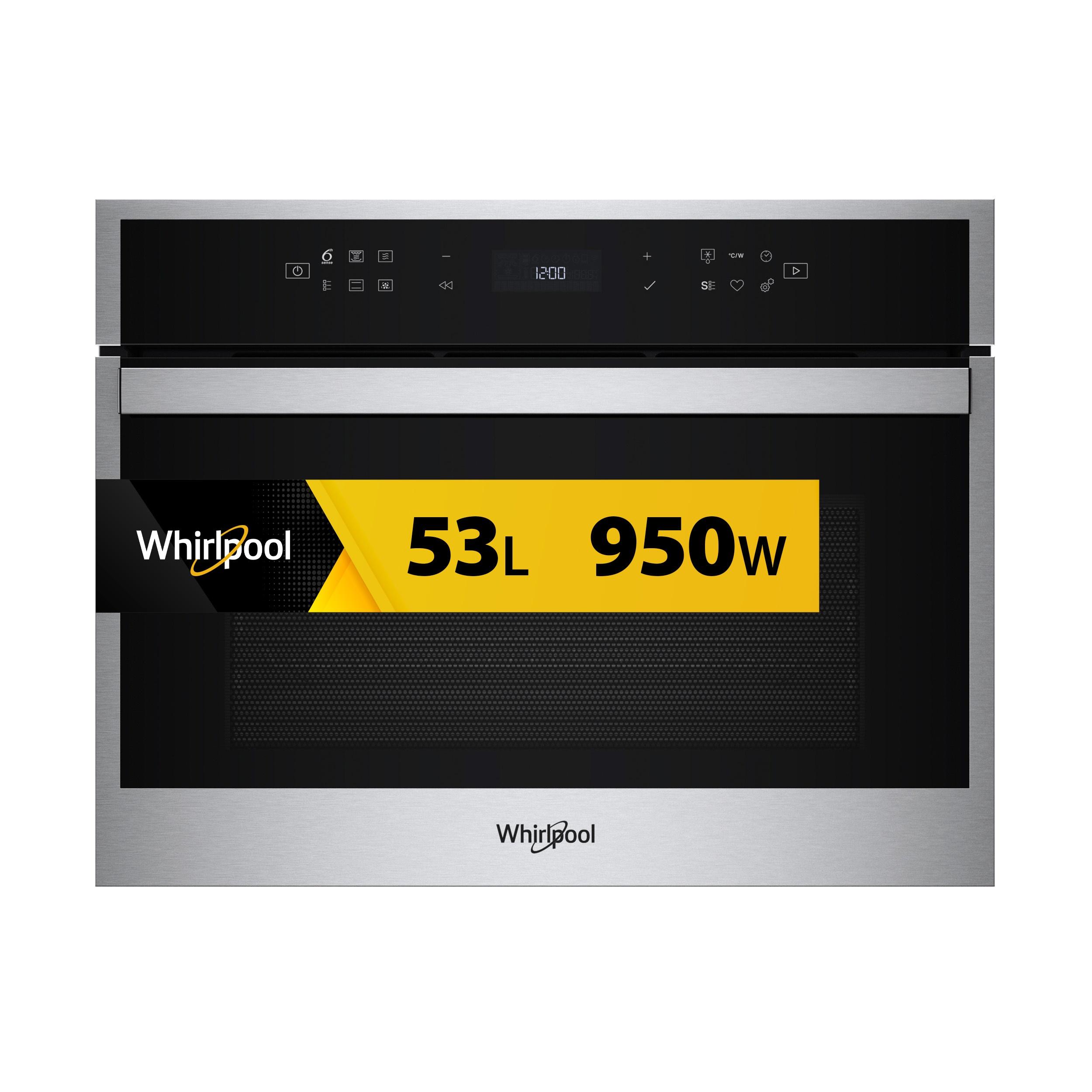 Whirlpool Microondas Encastre WCW6O7HTSX Acero inoxidable Electrónico 53 MW-Combi 950 Frontal