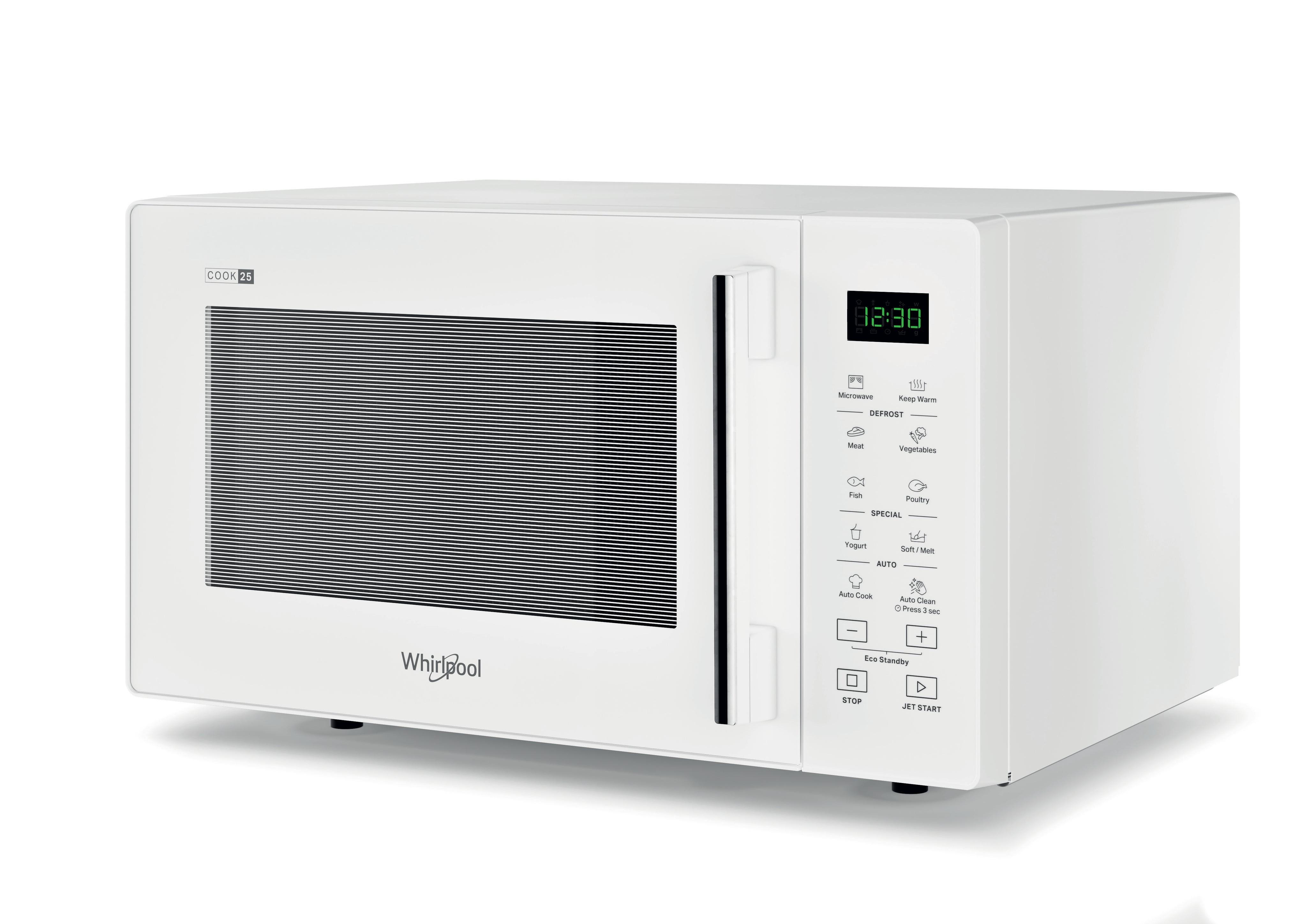 Whirlpool Mikrobølgeovn Frittstående MWP 251 W Hvit Elektronisk 25 Kun mikro 900 Perspective