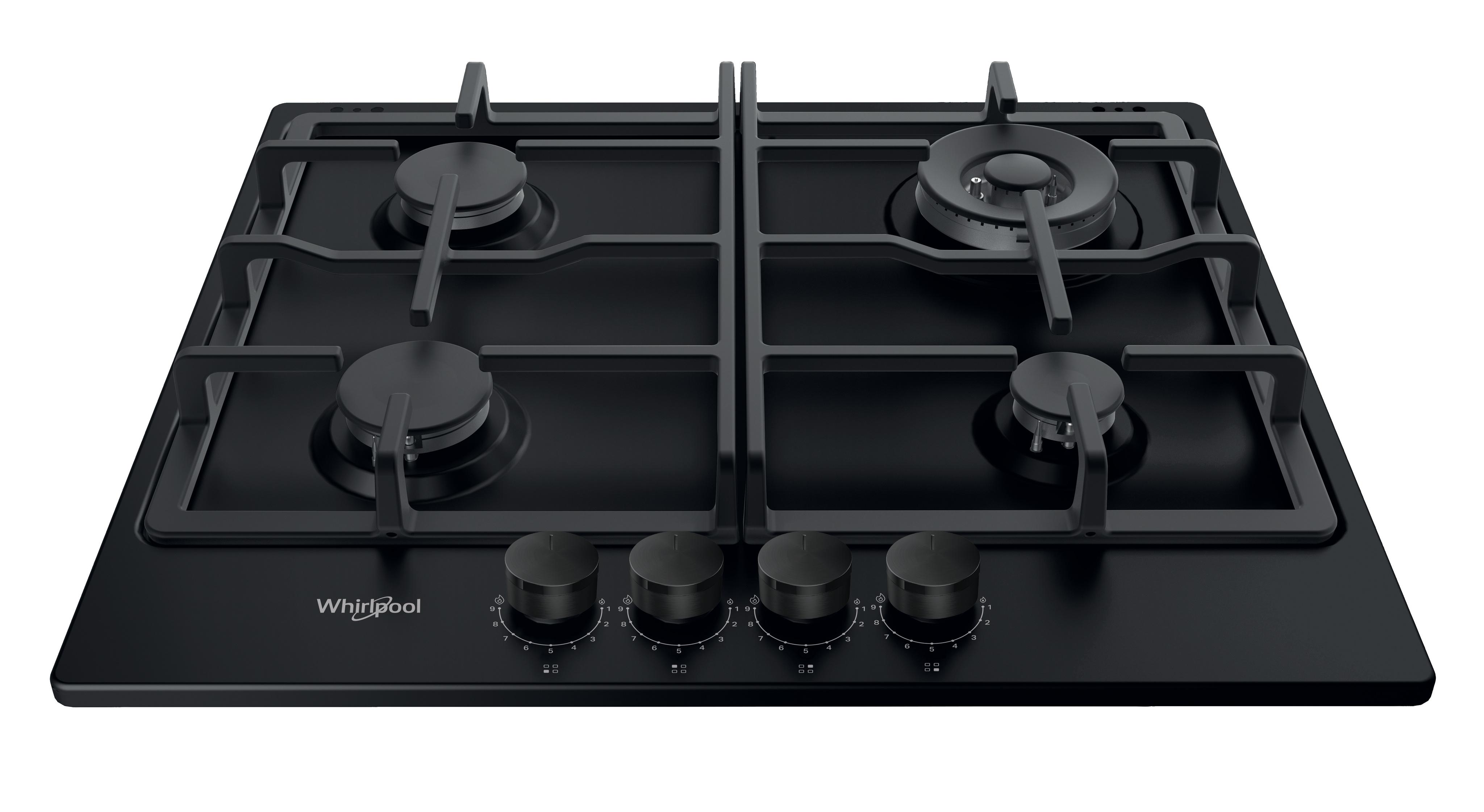 Whirlpool Főzőlap TKRL 661 NB Antracit Gáz Frontal top down