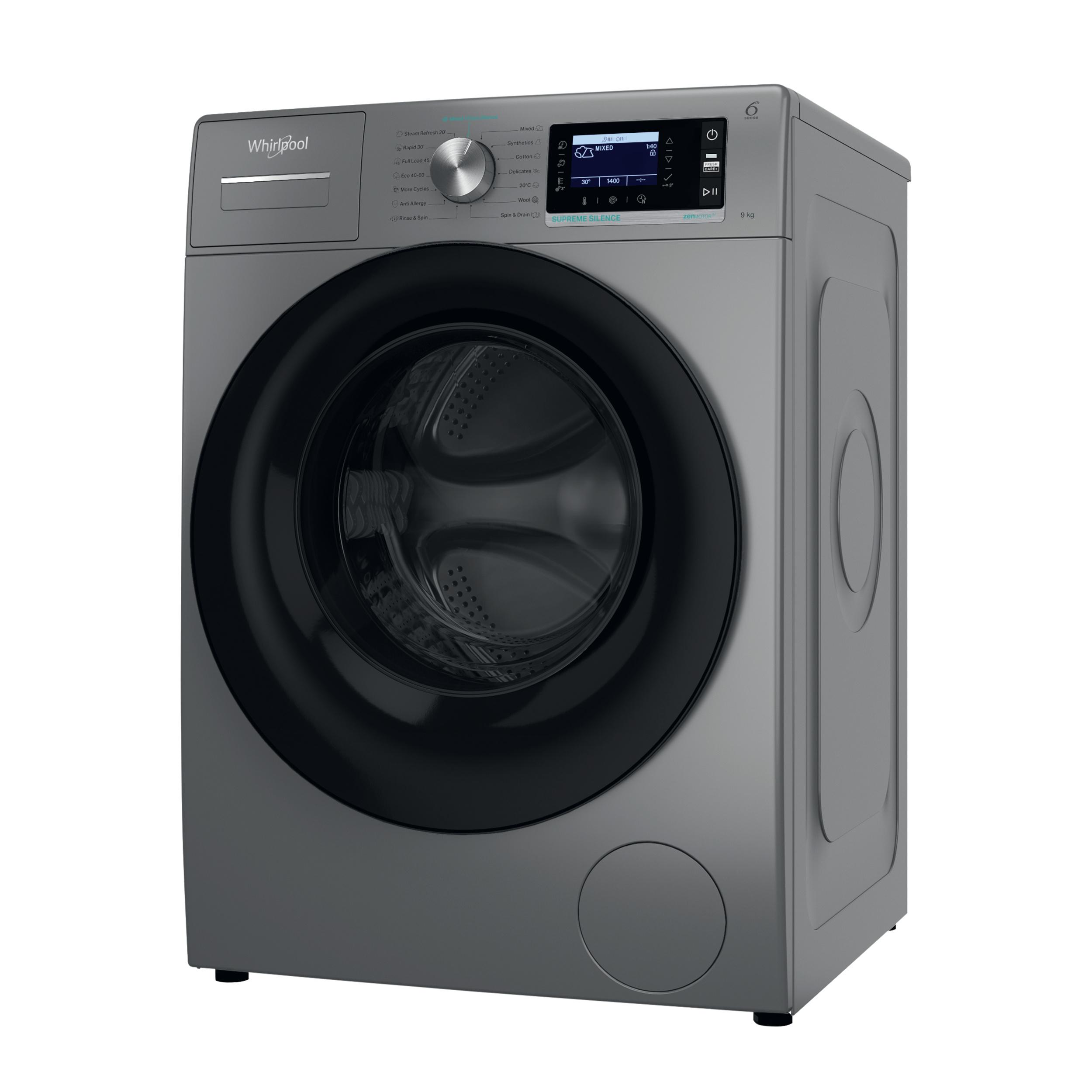 Whirlpool Maşină de spălat rufe Independent W6 98S SILENCE EE Silver Încărcare frontală A Perspective