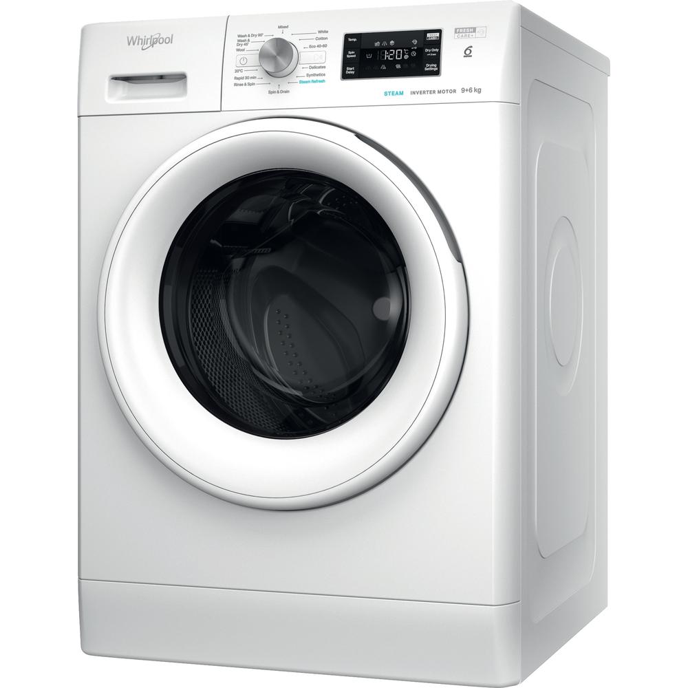 Whirlpool Washer dryer Free-standing FFWDB 964489 WV UK White Front loader Perspective