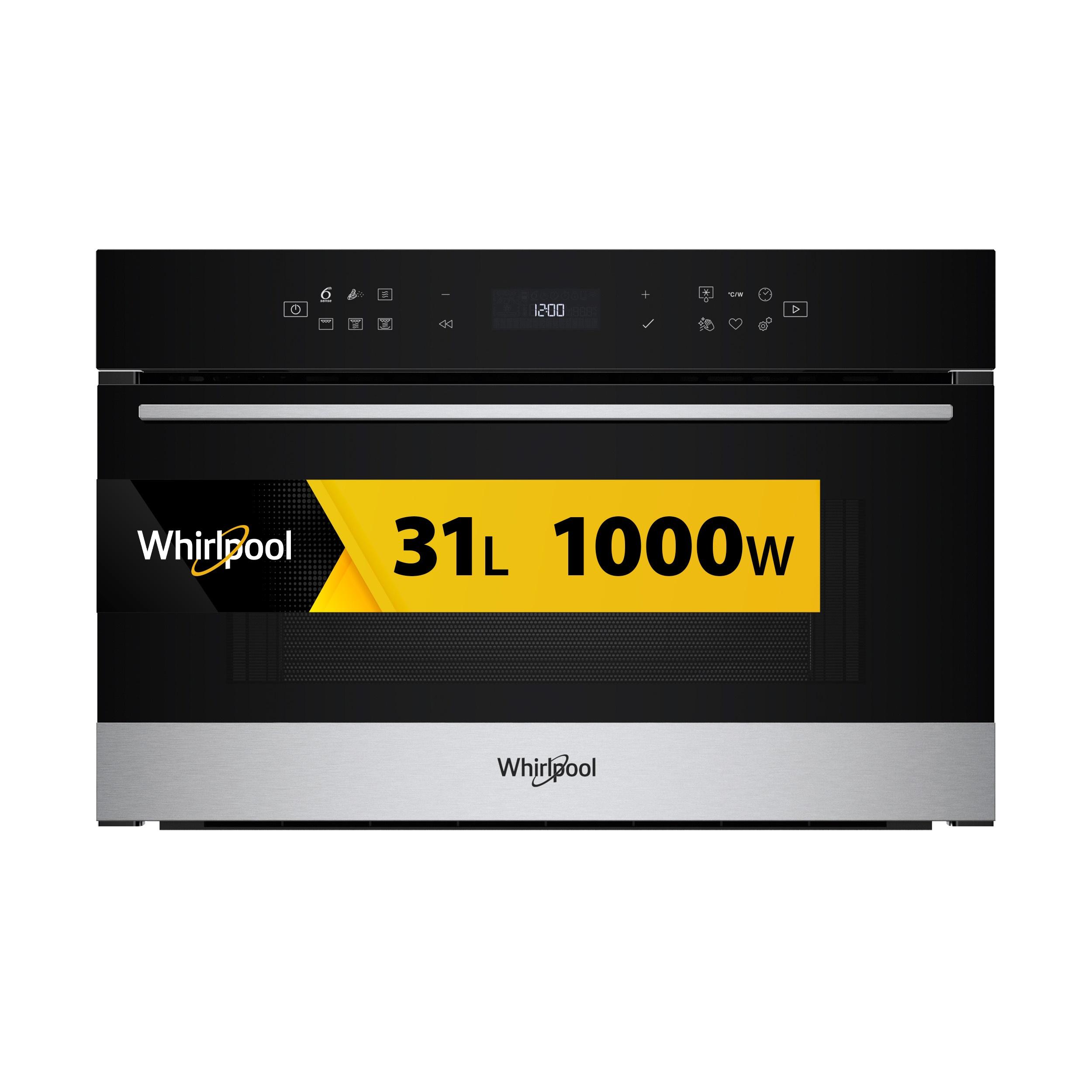 Whirlpool Mikroviļņu krāsns Iebūvējams WMD7O4TX Nerūsējošā tērauda Elektronisks 31 Mikroviļņi + Grila funkcija 1000 Frontal