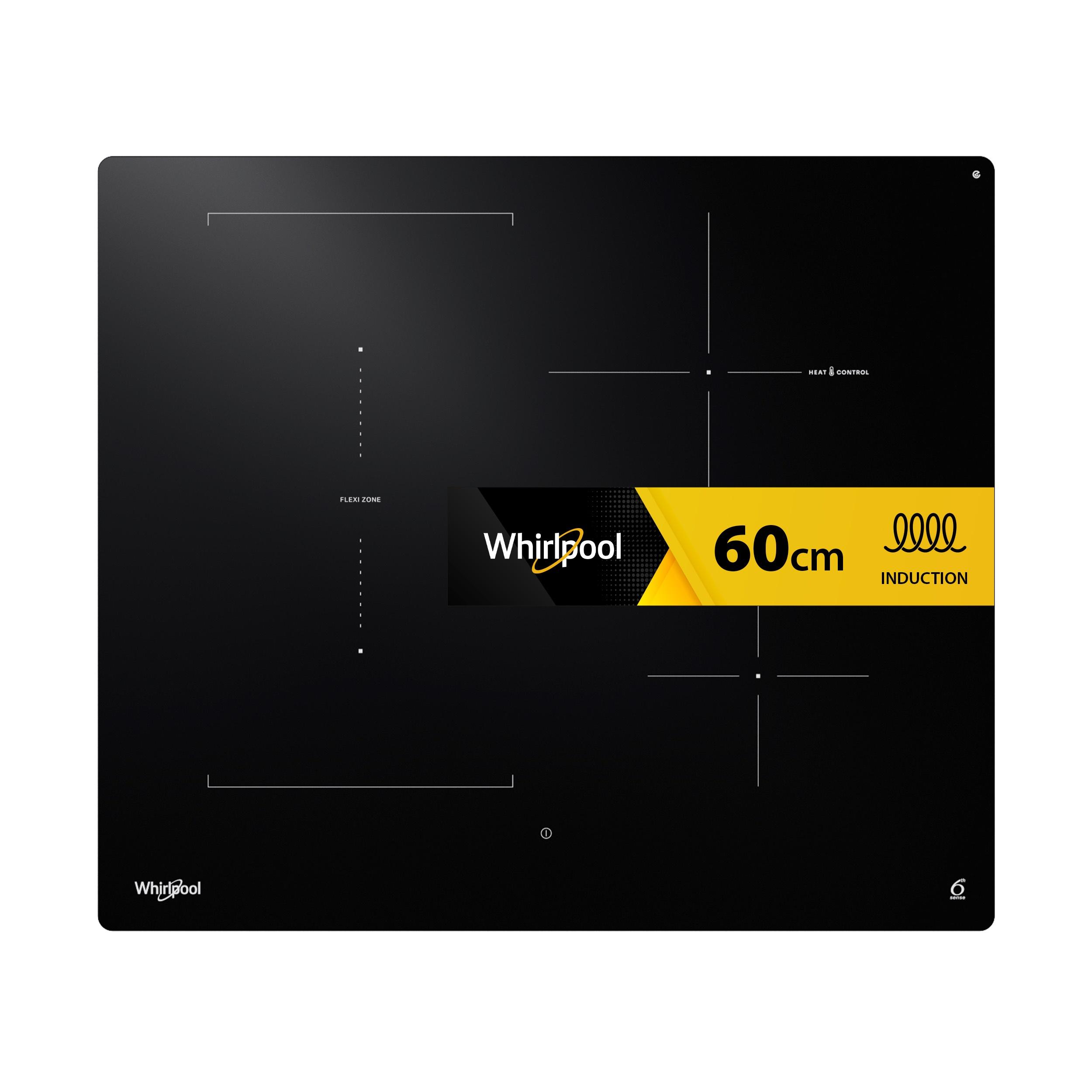 Whirlpool Table de cuisson WLX6001DNFF Noir Induction vitroceramic Frontal