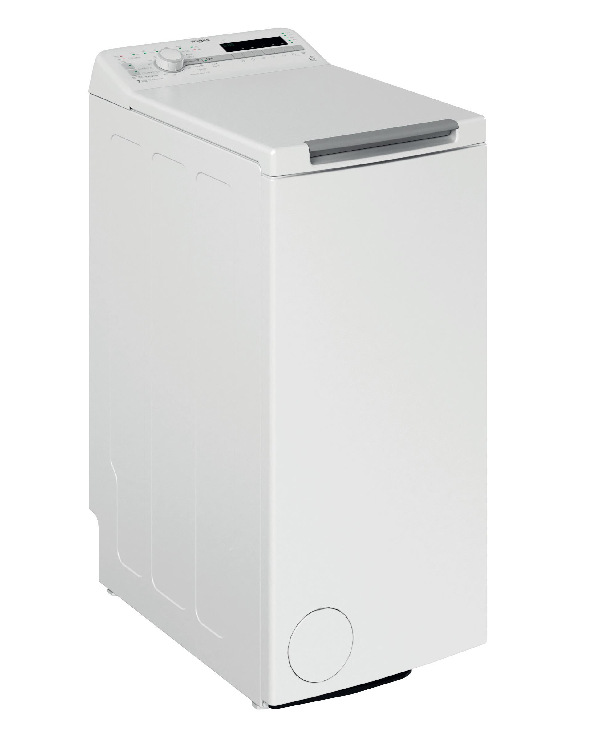 Whirlpool Vaskemaskin Frittstående EELT 7120 EU Hvit Top loader E Perspective