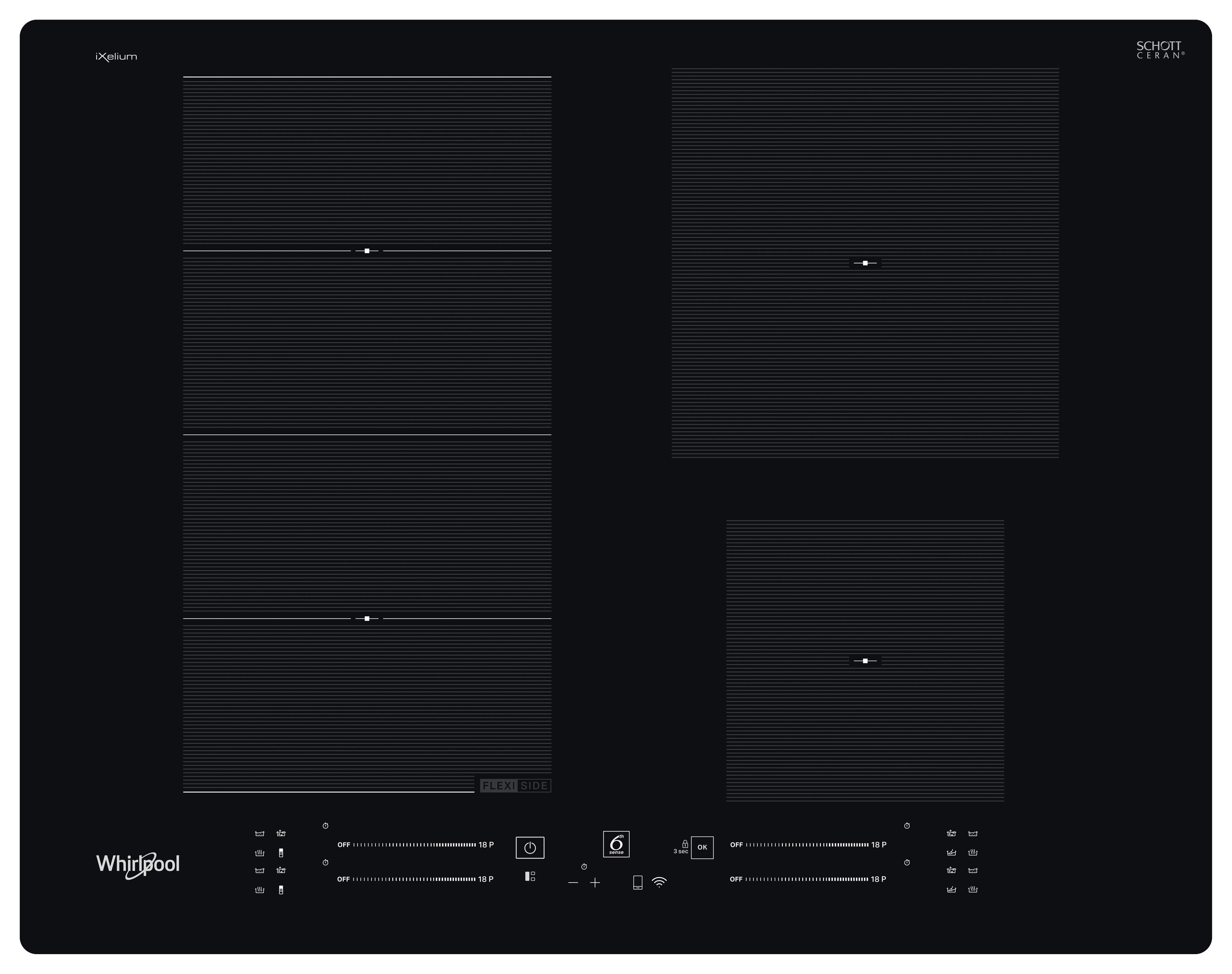 Whirlpool Plită WF S2765 NE/IXL Negru Induction vitroceramic Frontal