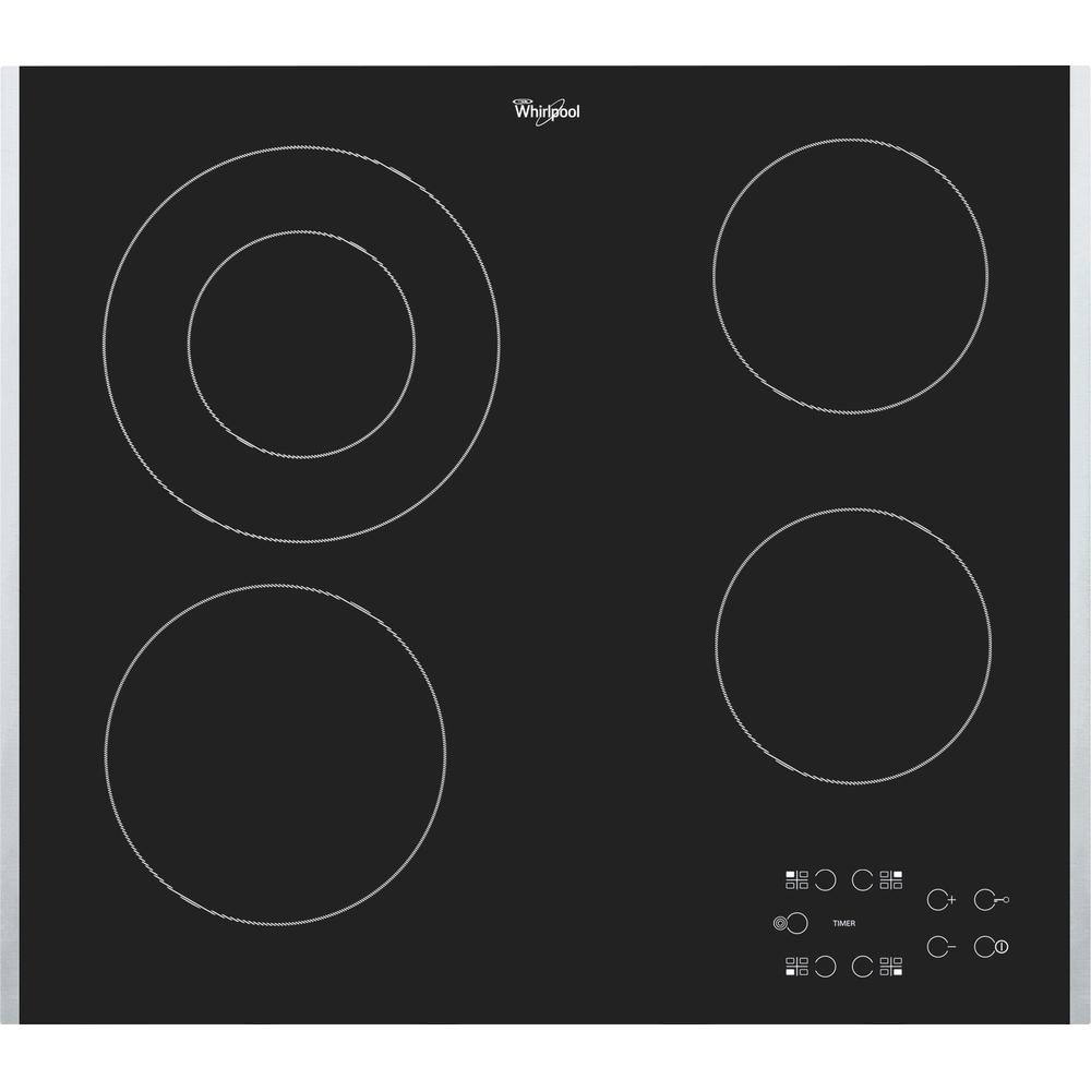 Whirlpool Hob AKT 8130 BA Black Radiant vitroceramic Frontal
