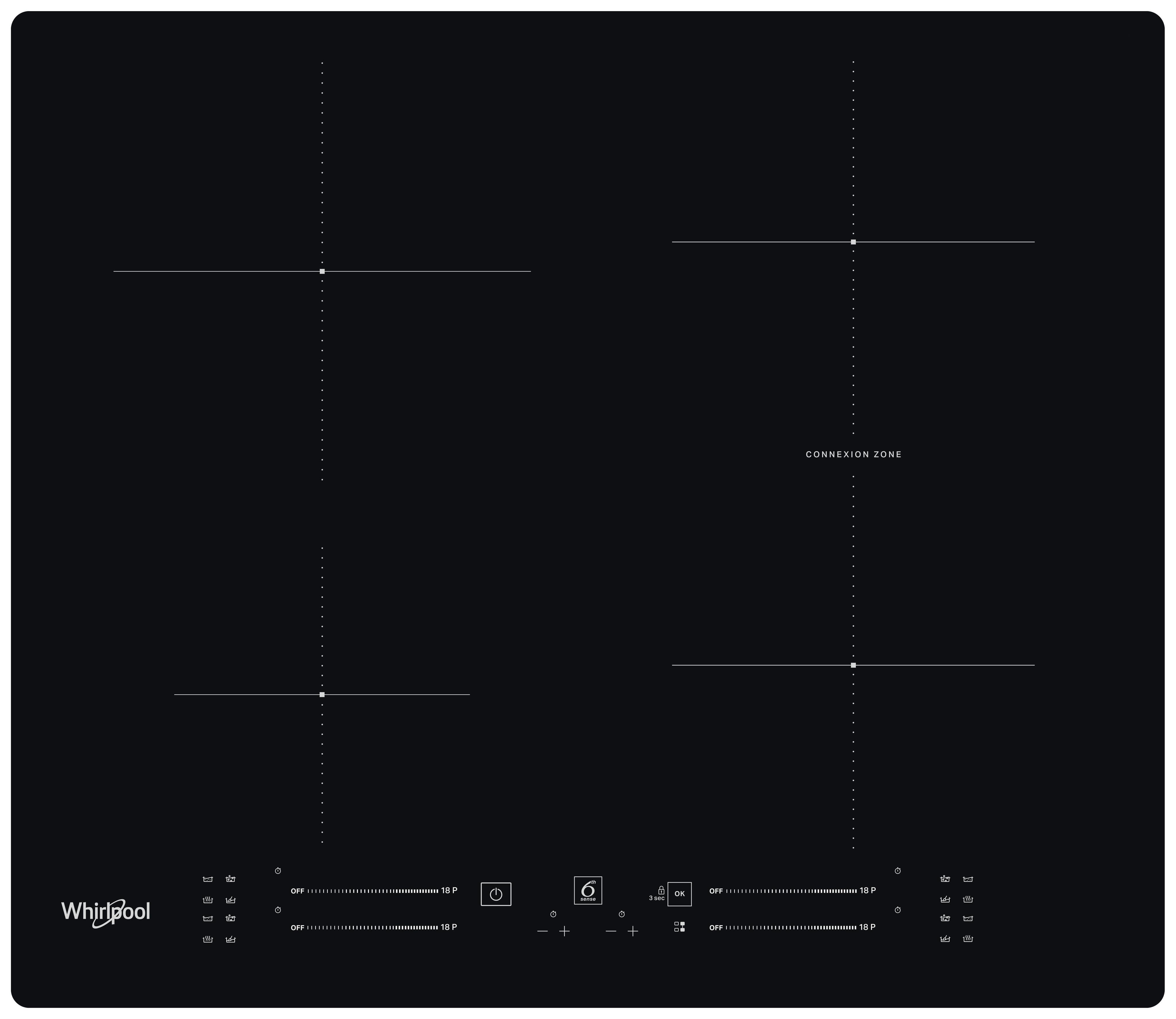 Whirlpool Μονάδα εστιών WB S2560 NE Μαύρο Induction vitroceramic Frontal