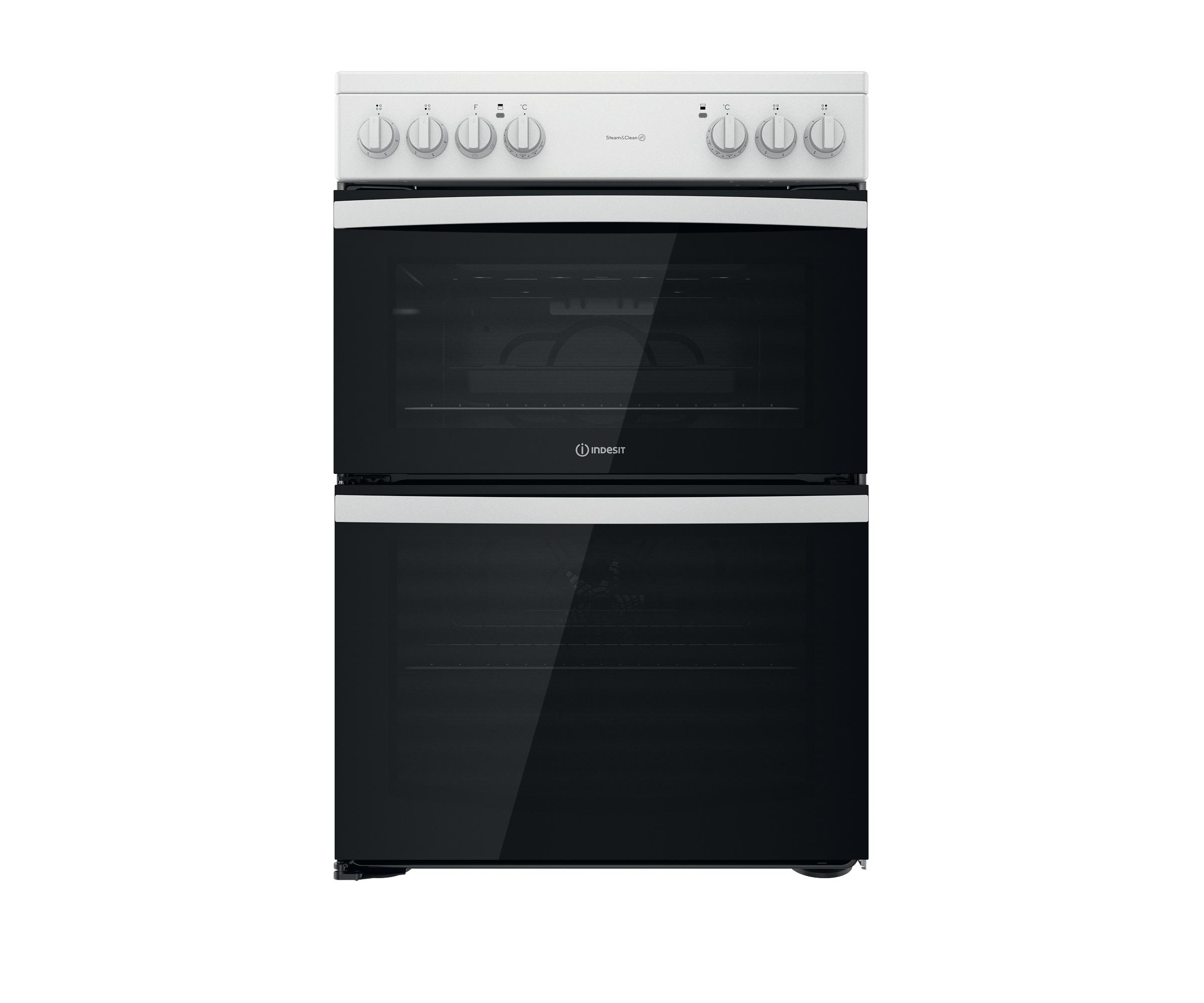 Indesit Double Cooker ID67V9KMW/UK White A Frontal