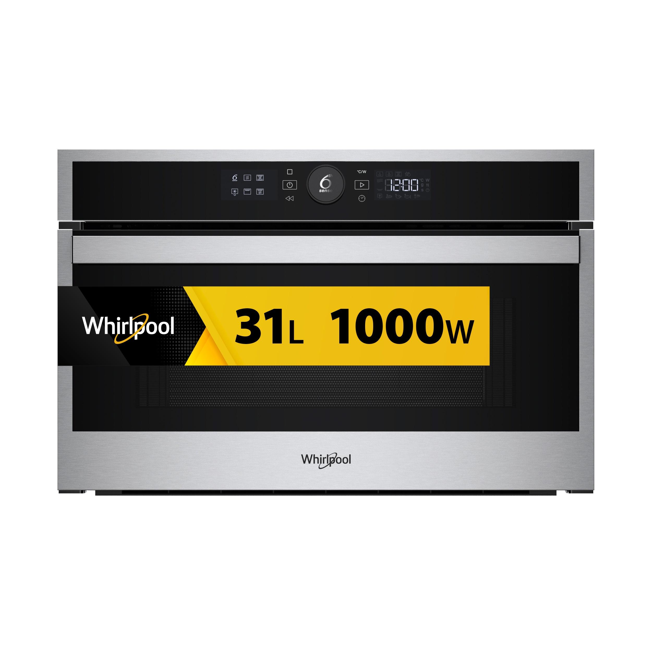 Whirlpool Microgolfoven Inbouw WMD44MX Roestvrij staal Elektronisch 31 Microgolven+Grill 1000 Frontal