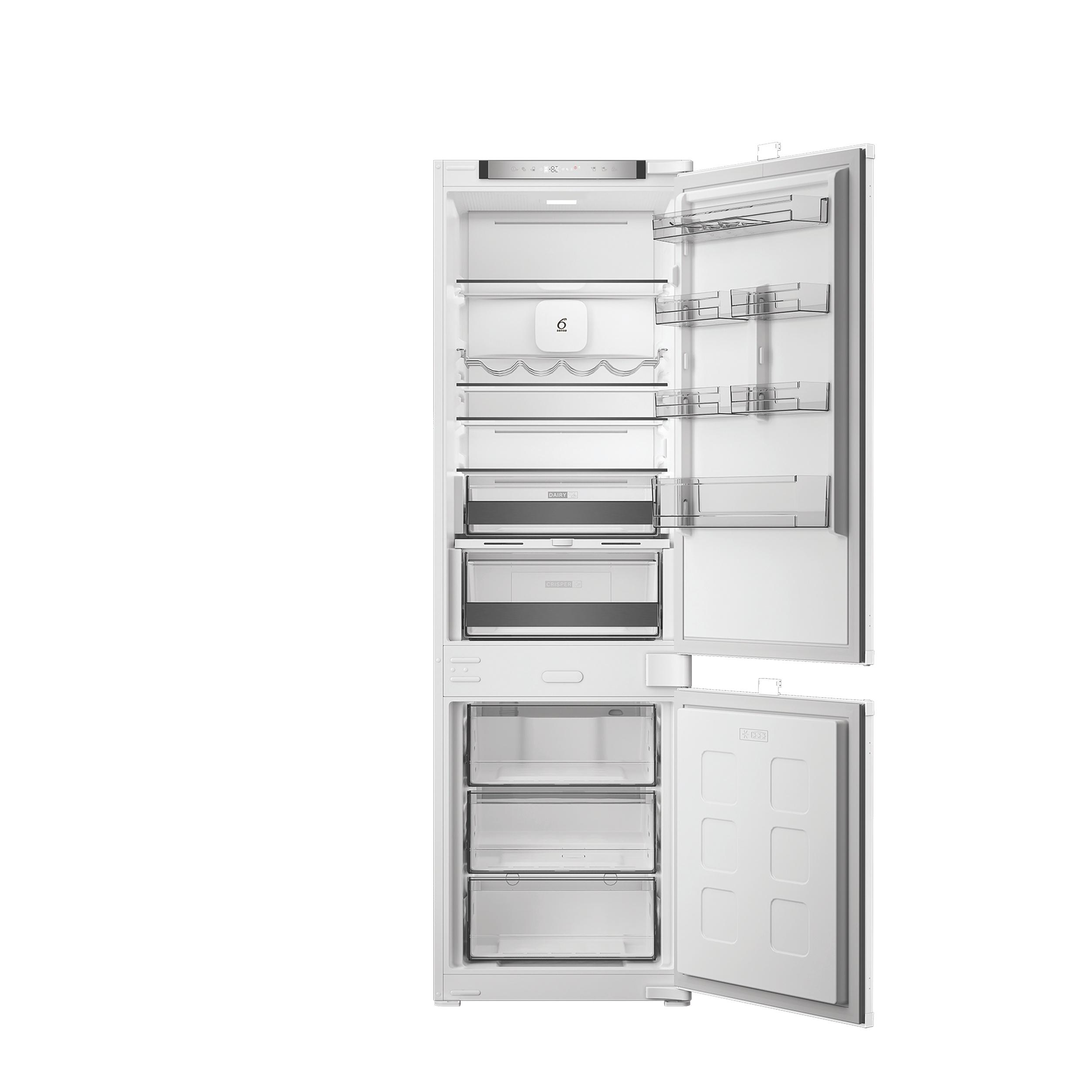 Whirlpool Hűtő/fagyasztó kombináció Beépíthető WHK2 5292 B4E Zinc Metal 2 doors Frontal open