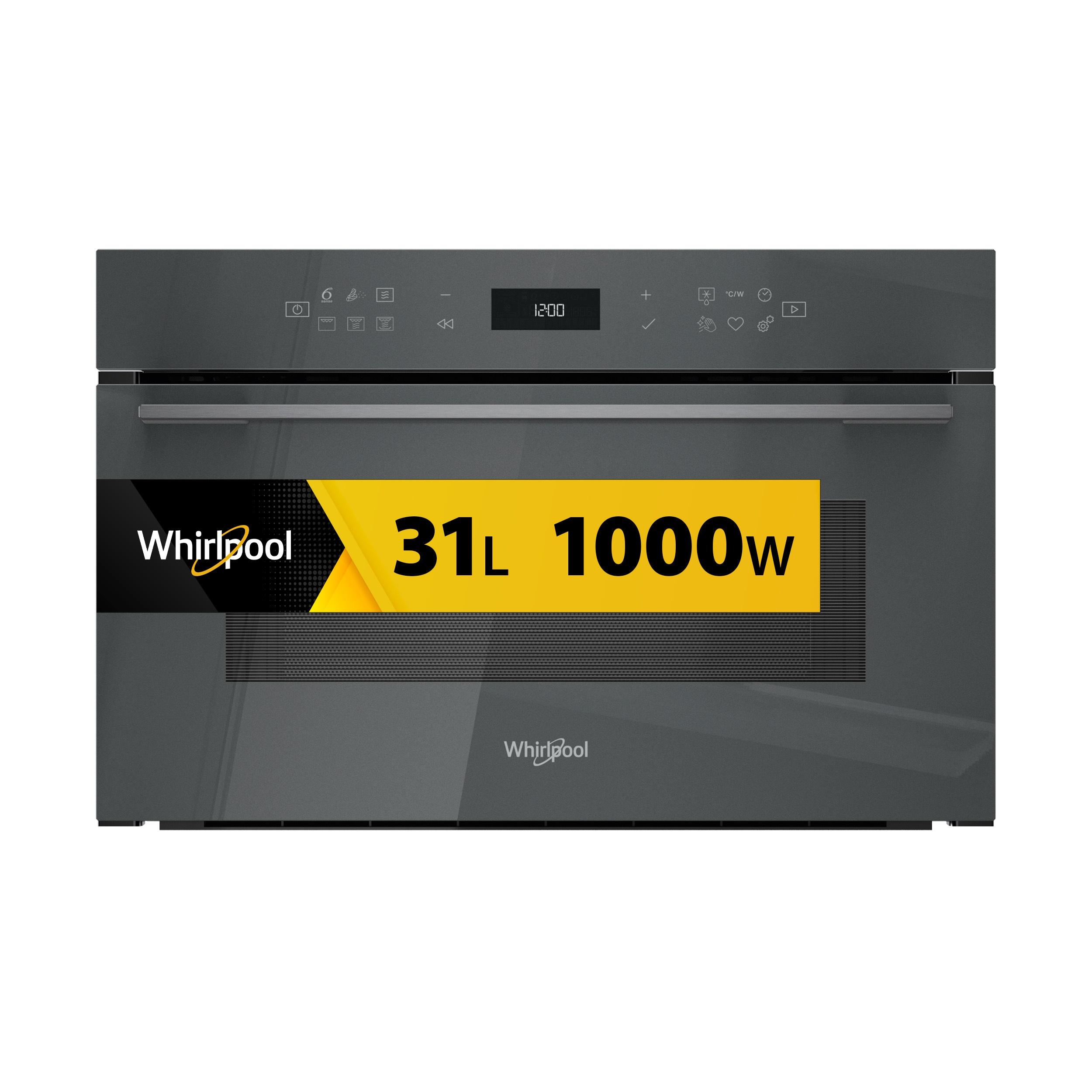 Whirlpool Microgolfoven Inbouw WMD7O4TSG Stardust grey glossy Elektronisch 31 Microgolven+Grill 1000 Frontal
