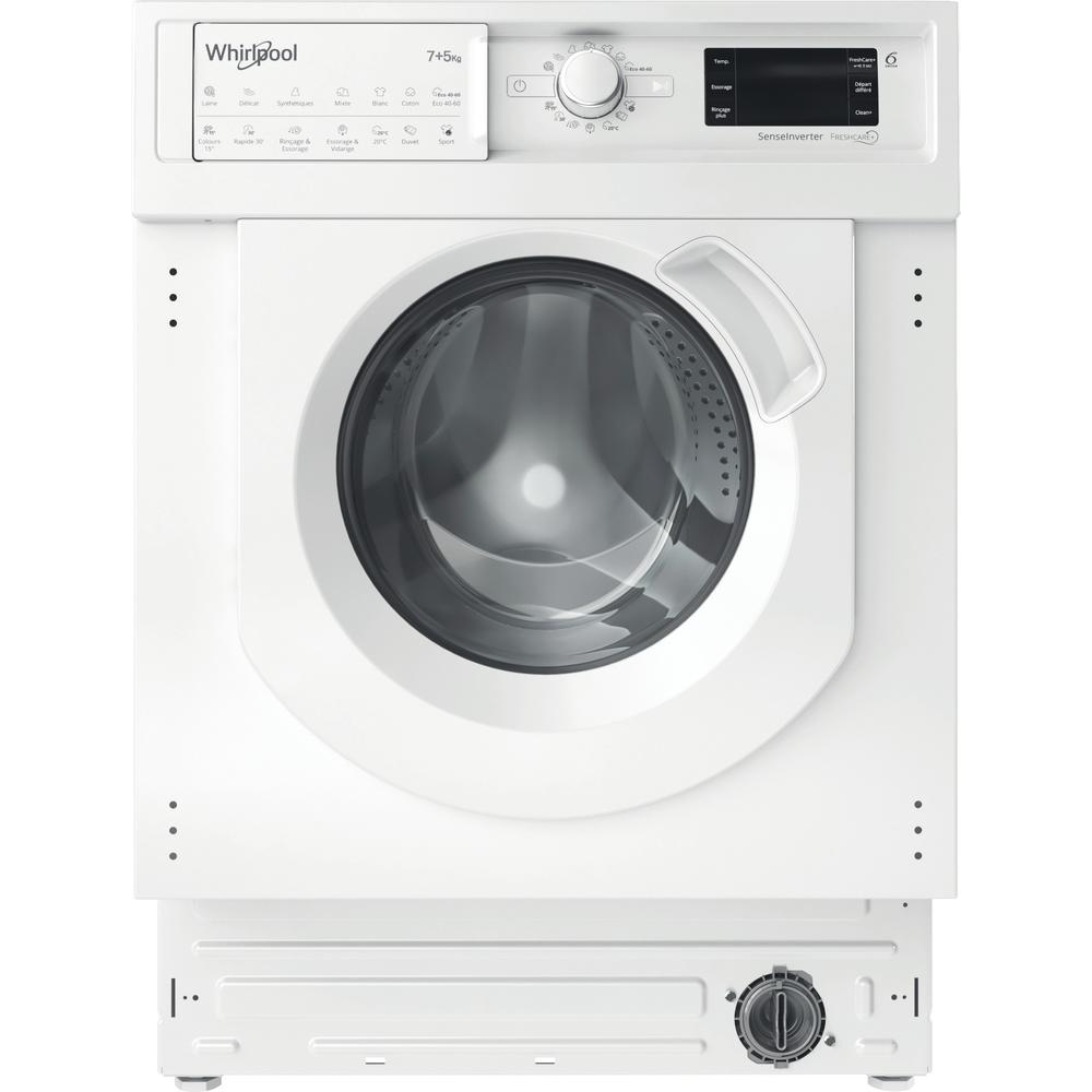 Whirlpool Skalbyklė džiovyklė Įmontuojama BI WDWG 751482 EU N Balta Pakraunama iš priekio Frontal