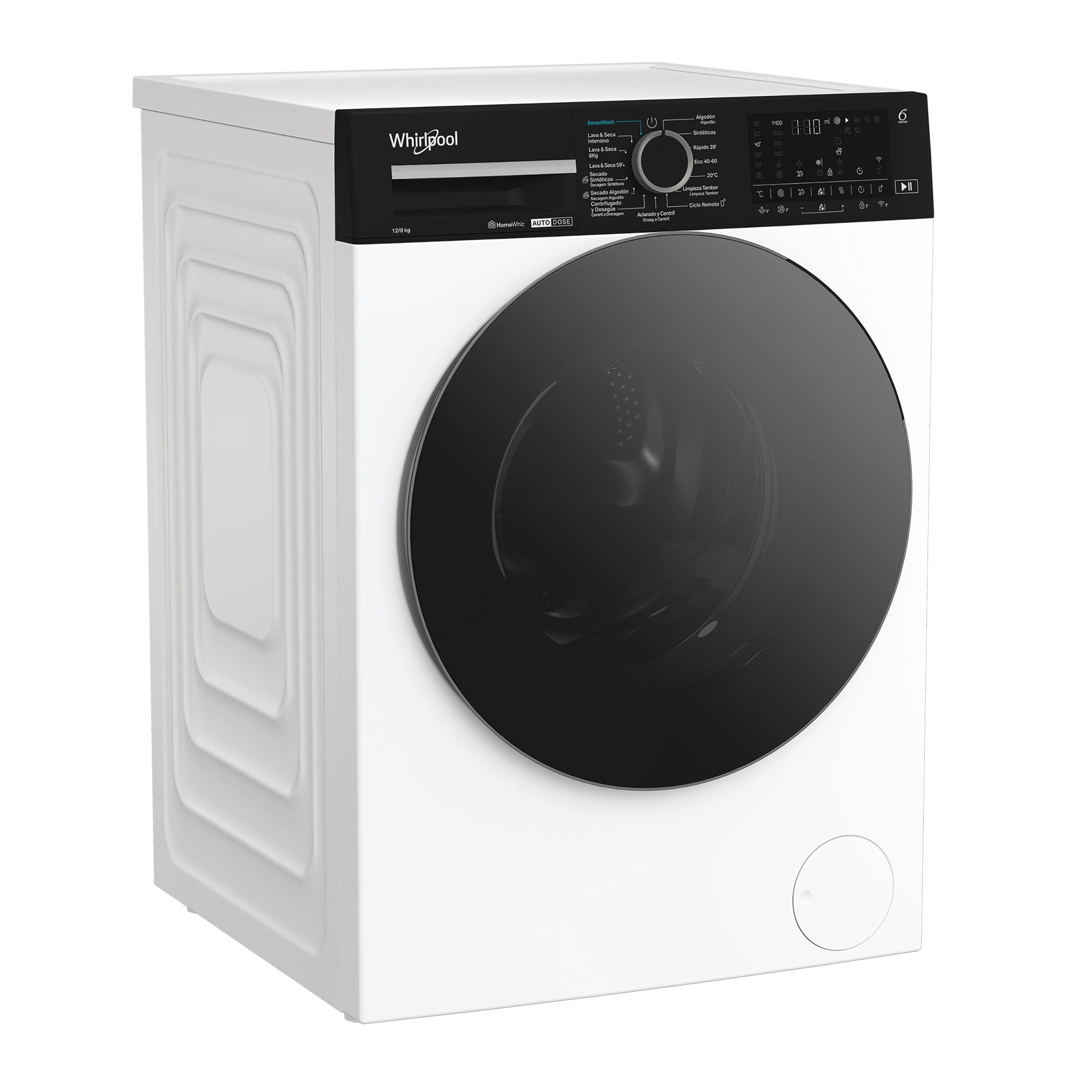 Whirlpool Lavadora secadora Libre instalación WPD 2836W ADS SPT Blanco Cargador frontal Perspective
