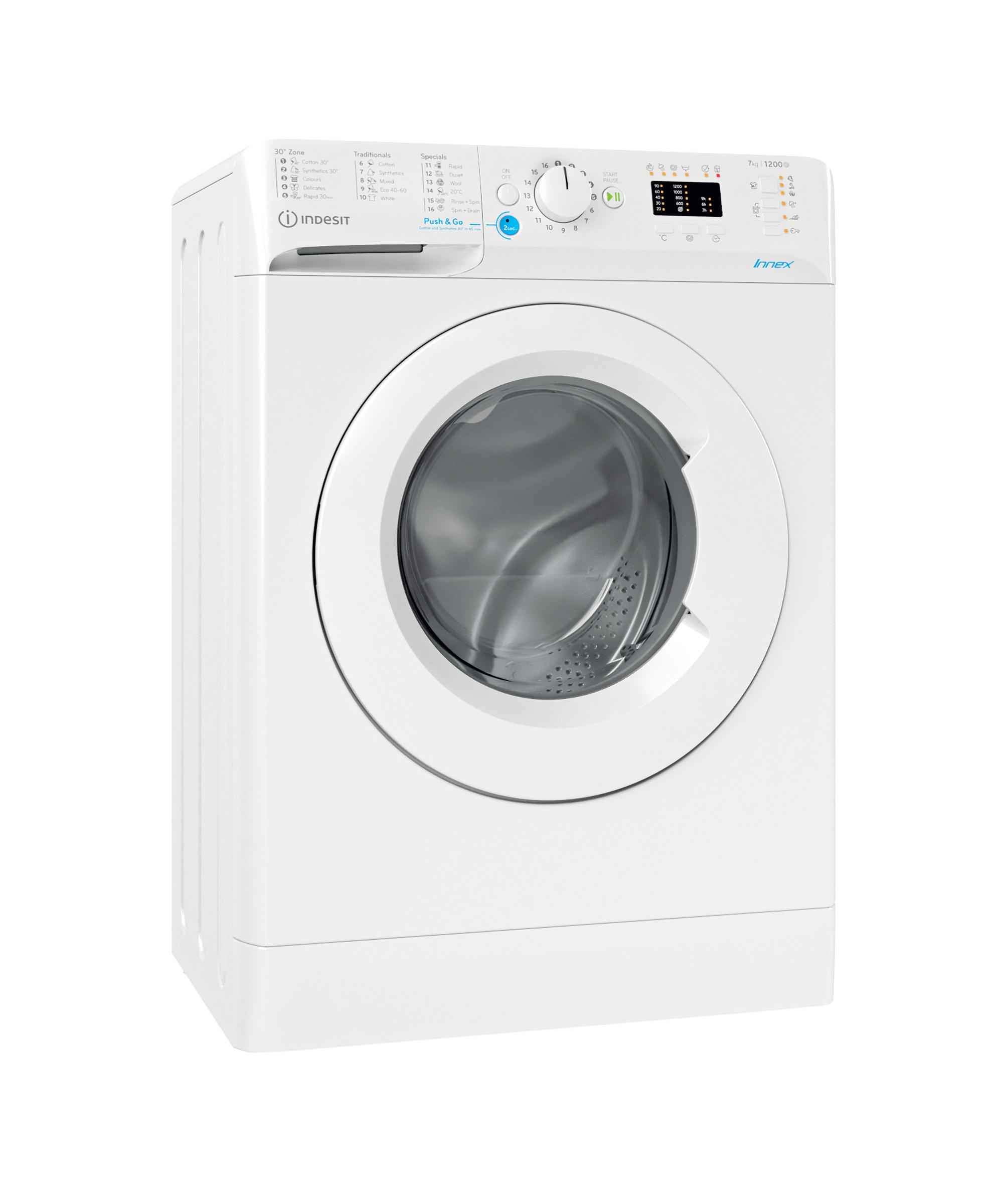 Indesit Mosógép Szabadonálló BWSA 71251 W EE N Fehér Elöltöltős E Perspective