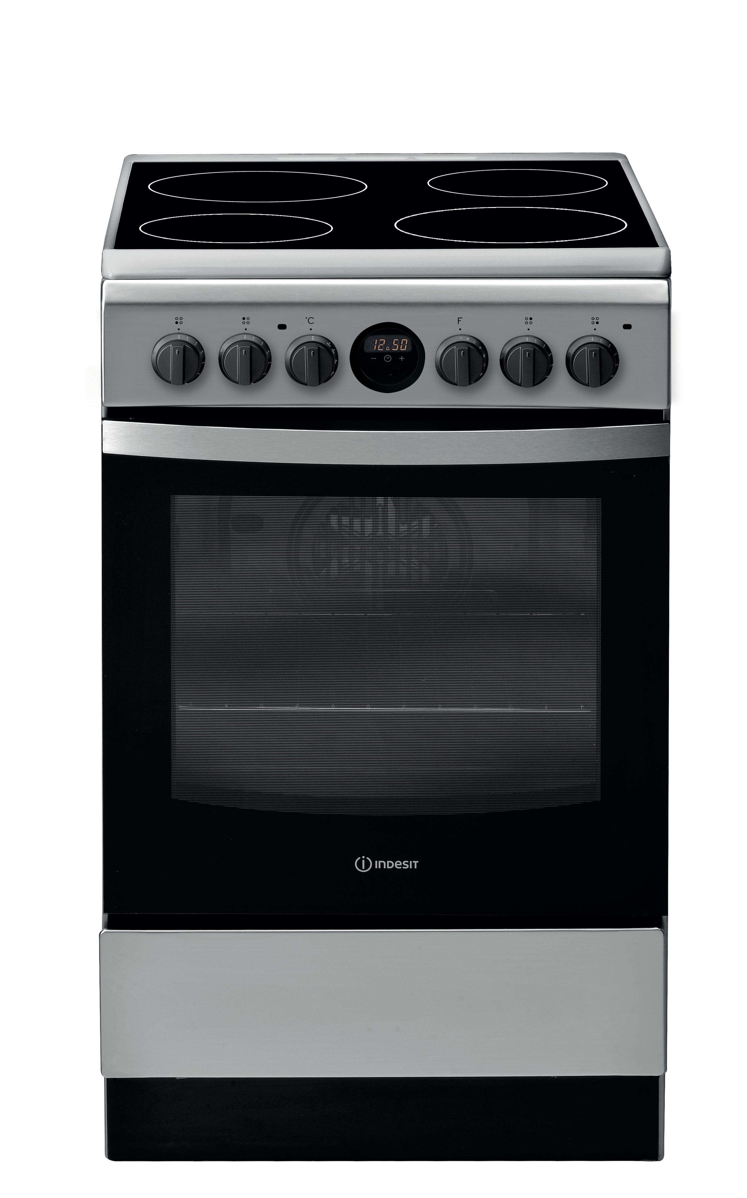 Indesit Cuisinière IS5V8CHX/E Inox Electrique Frontal
