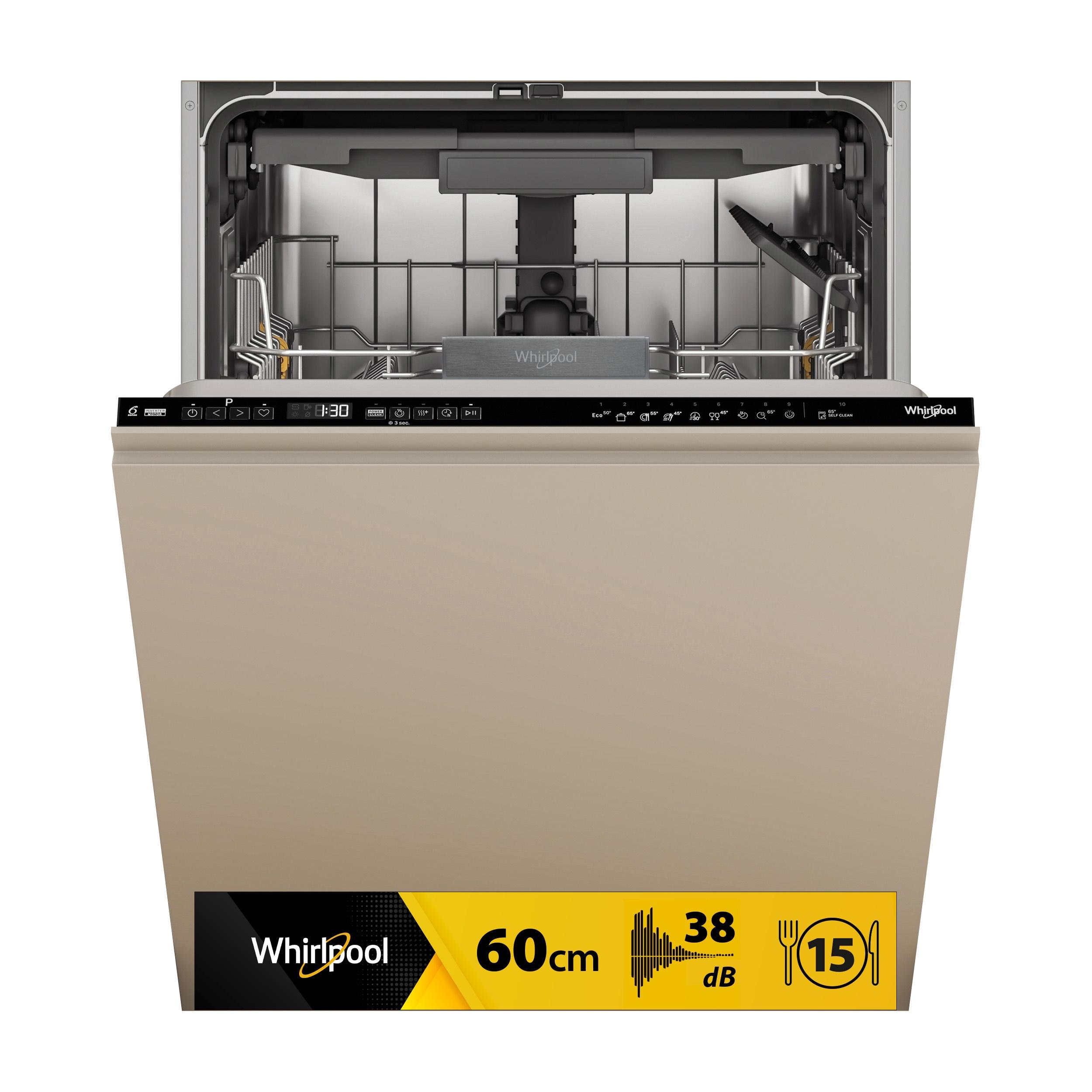 Whirlpool vgradni pomivalni stroj: Črna barva, Standardna širina - WH7IA15AM6L0