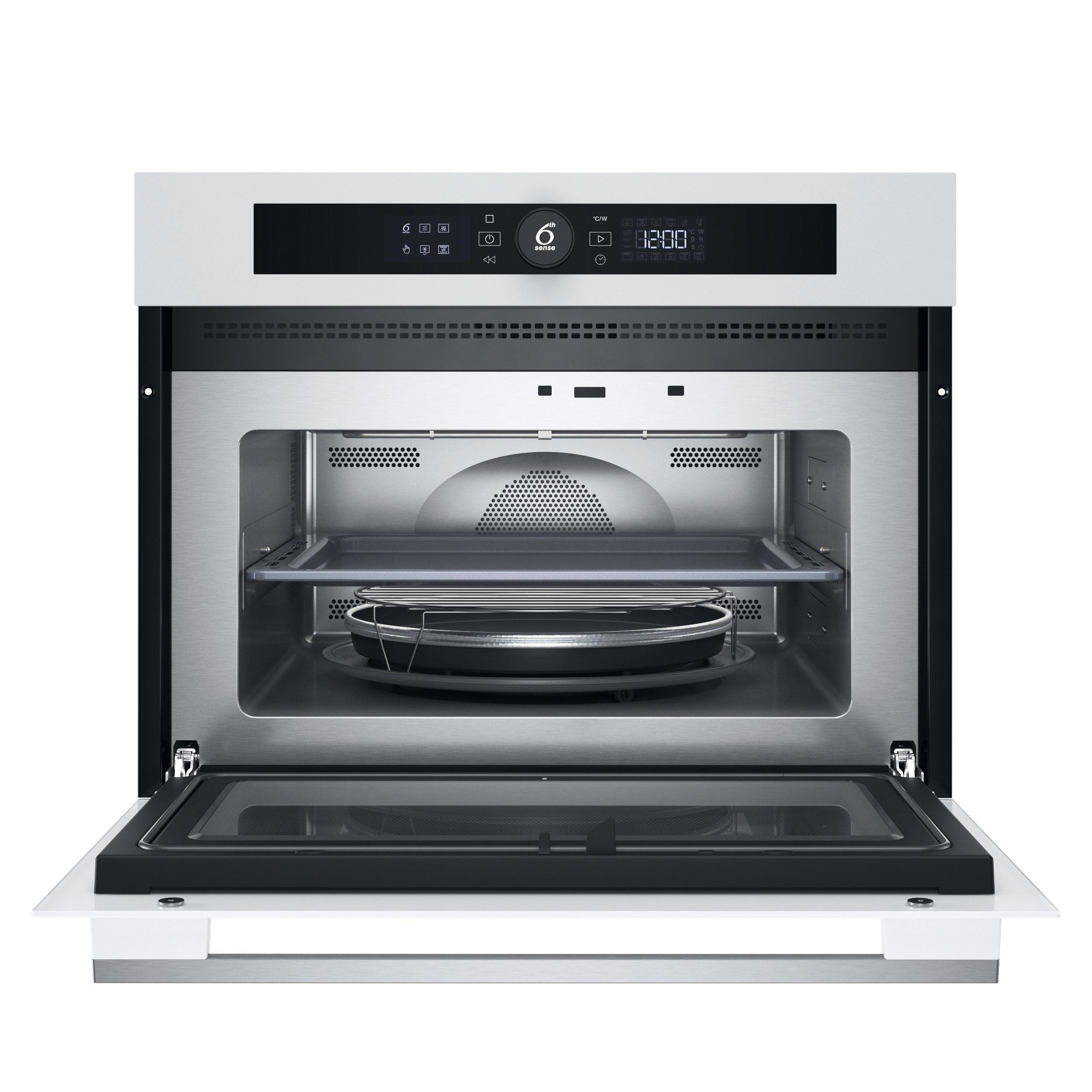 Whirlpool Four à micro-ondes Encastrable WMW57DHMW Blanc Électronique 40 Micro-ondes combiné 900 Frontal open