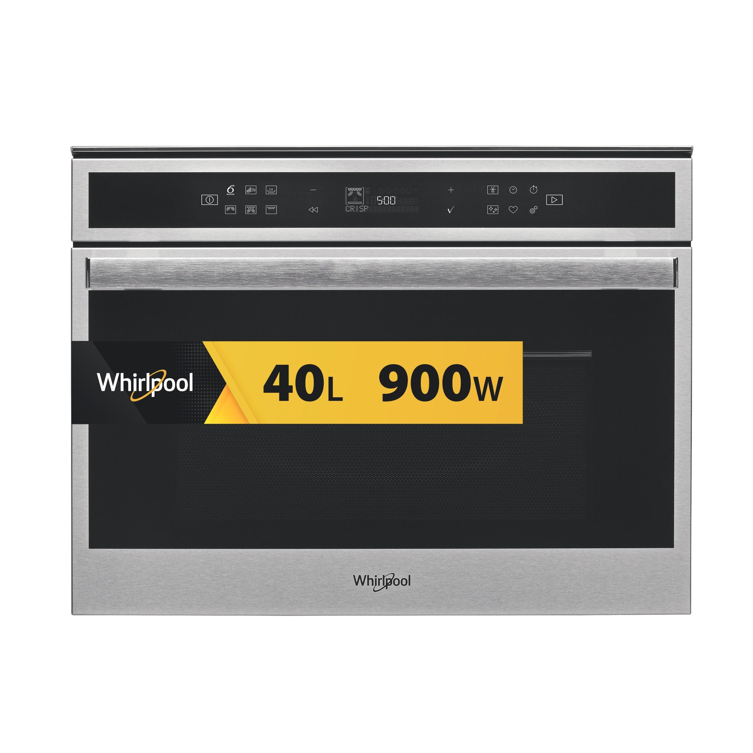 Whirlpool Mikrobølgeovn Integrert W6 MW461 Rustfritt stål Elektronisk 40 Mikro-kombi 900 Frontal