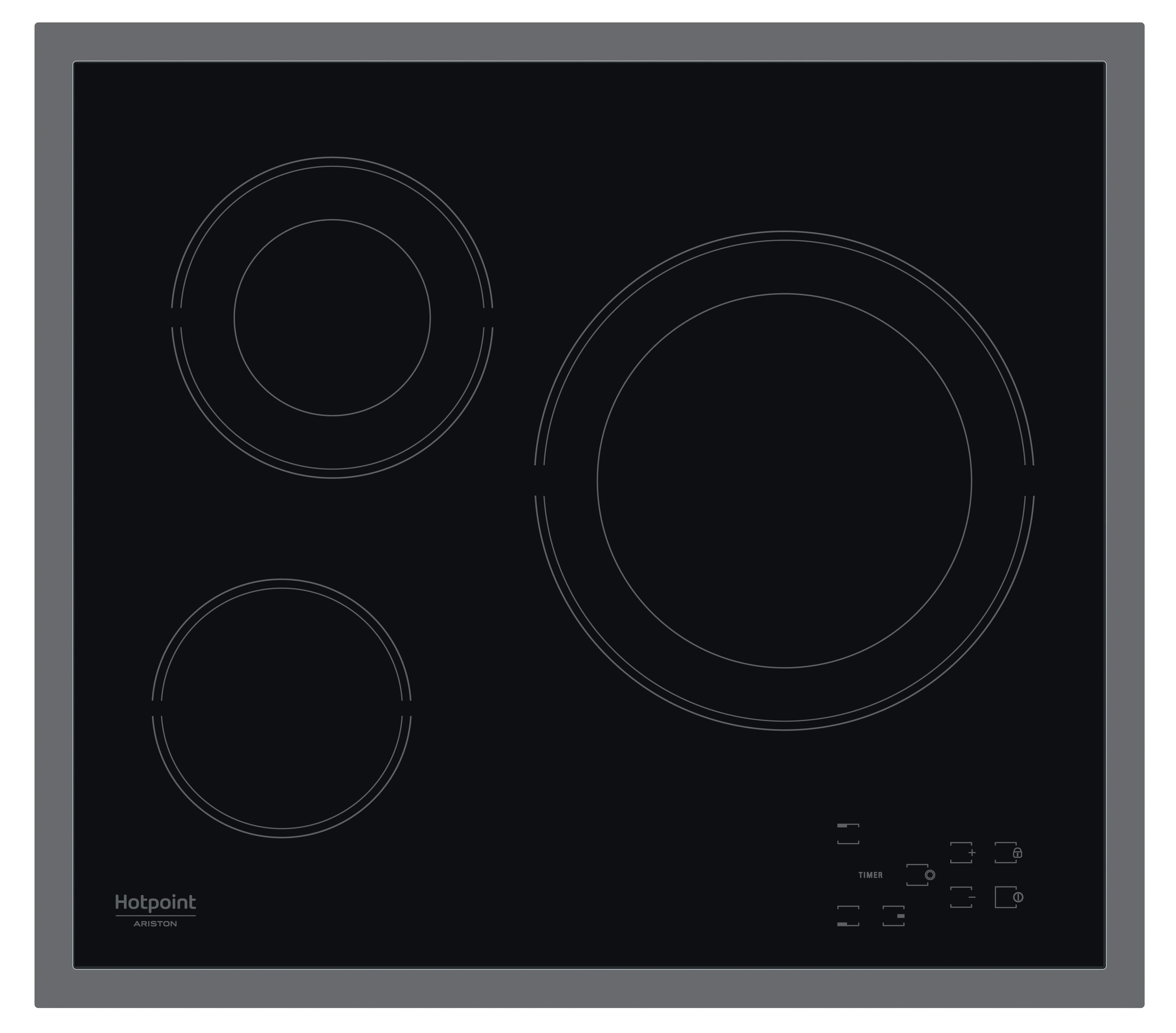 Hotpoint_Ariston Печка HR 603 X/1 Черно Radiant vitroceramic Frontal