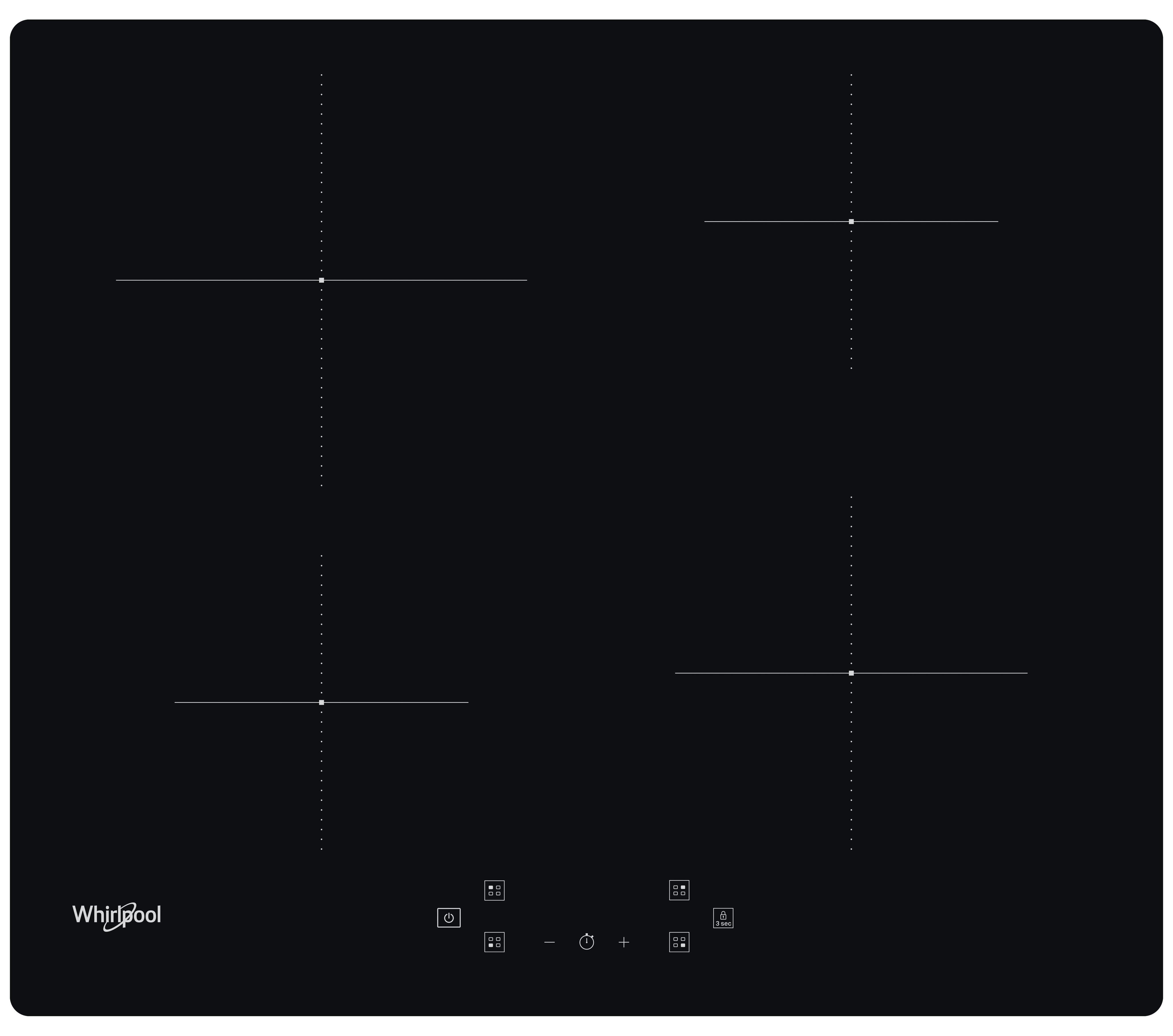 Whirlpool Kookplaat WS Q4860 NE Zwart Induction vitroceramic Frontal