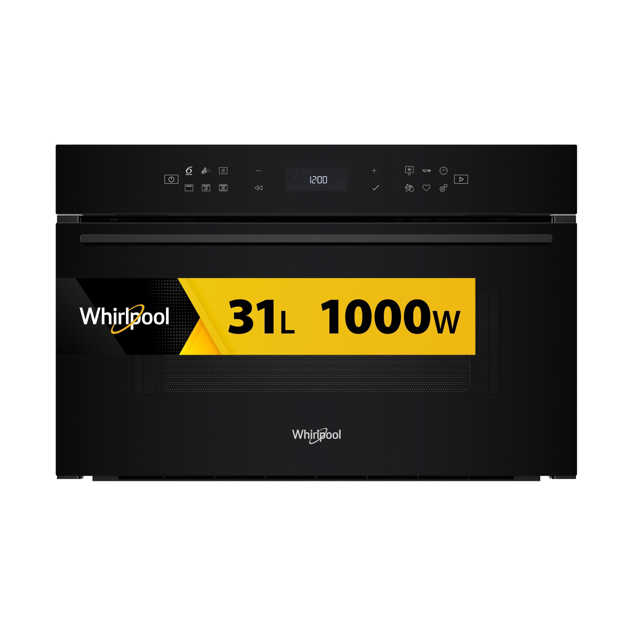 Whirlpool Four à micro-ondes Encastrable WMD7O4TB Noir Électronique 31 Micro-ondes + gril 1000 Frontal