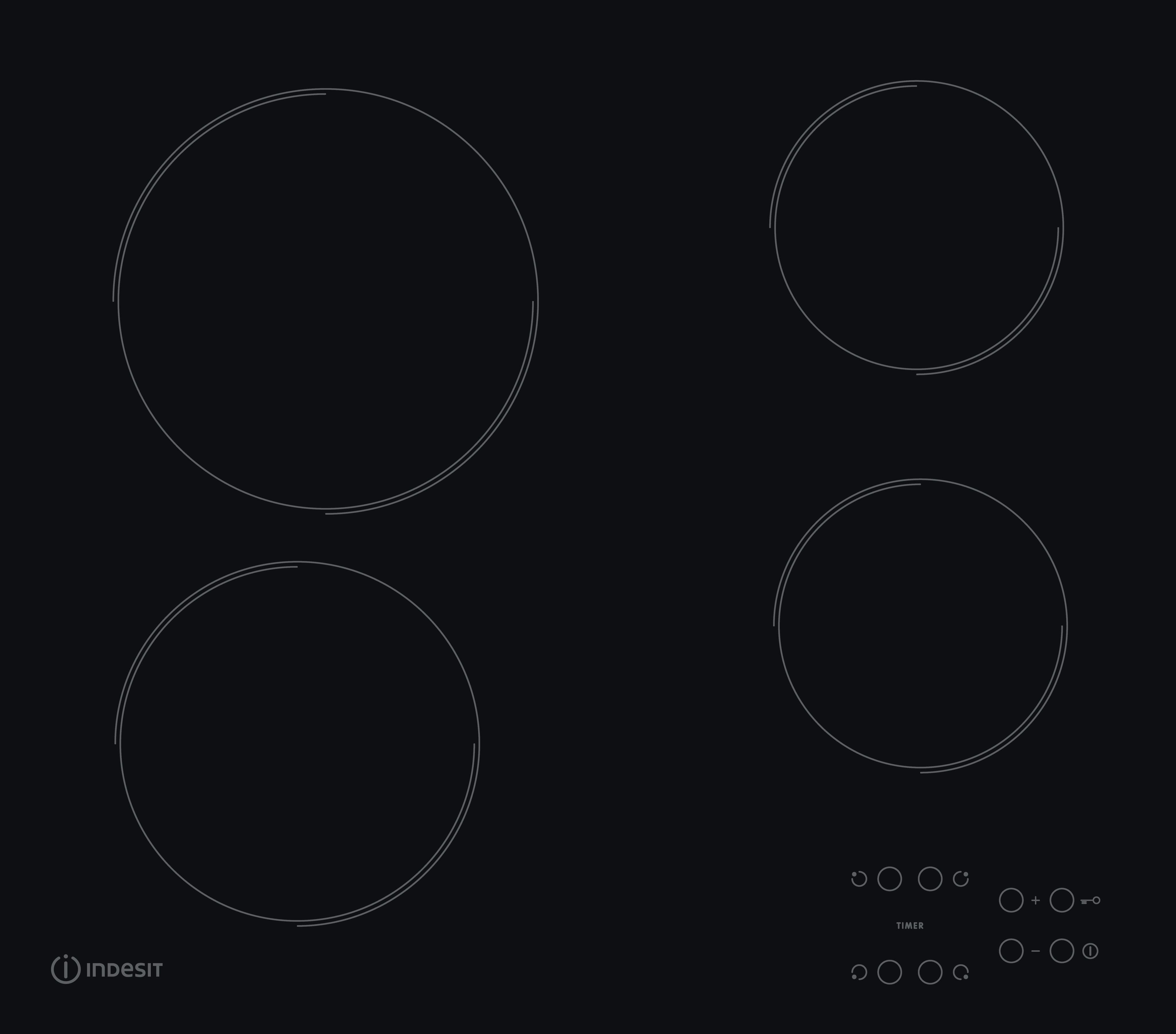 Indesit Pliidiplaat AAR 160 C Must Radiant vitroceramic Frontal
