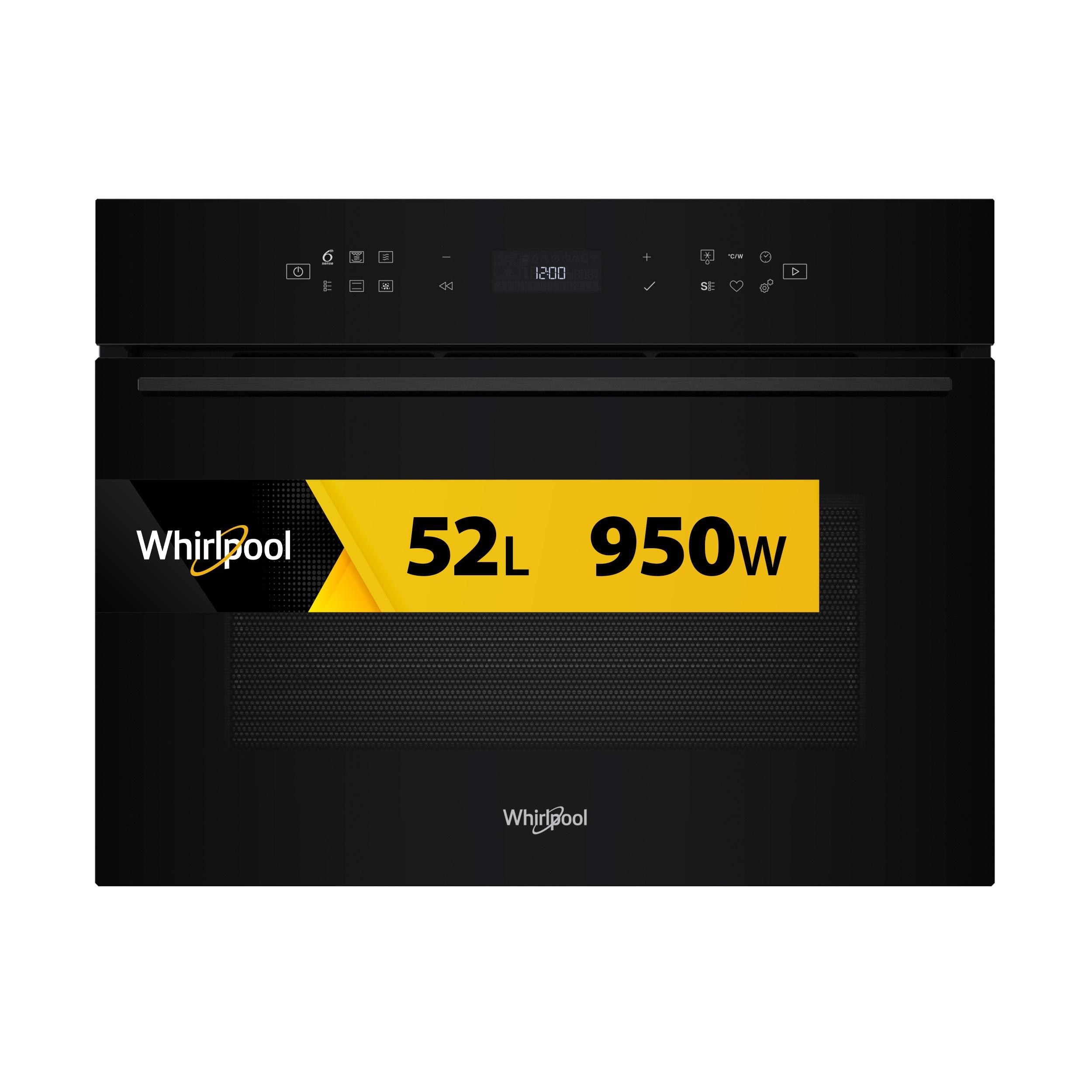 Whirlpool Four à micro-ondes Encastrable WCW7O7HTSB Noir Électronique 53 Micro-ondes combiné 950 Frontal