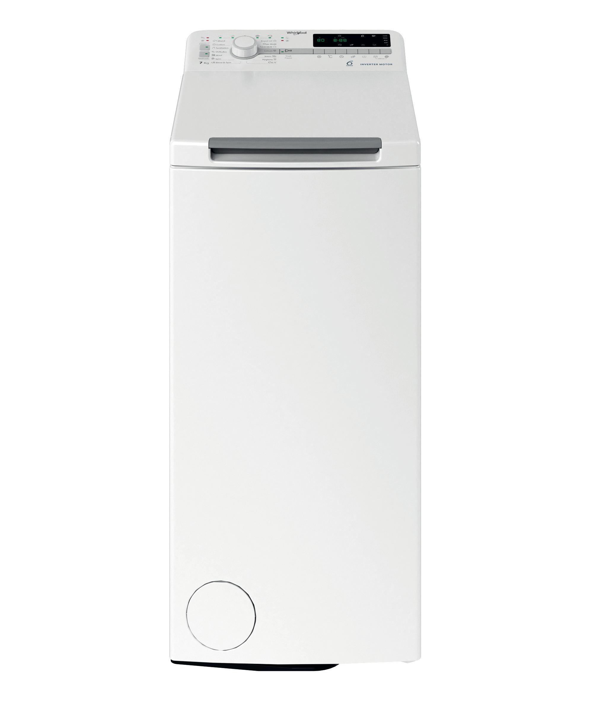 Whirlpool Tvättmaskin Fristående EELT 7150 EU White Top loader B Frontal