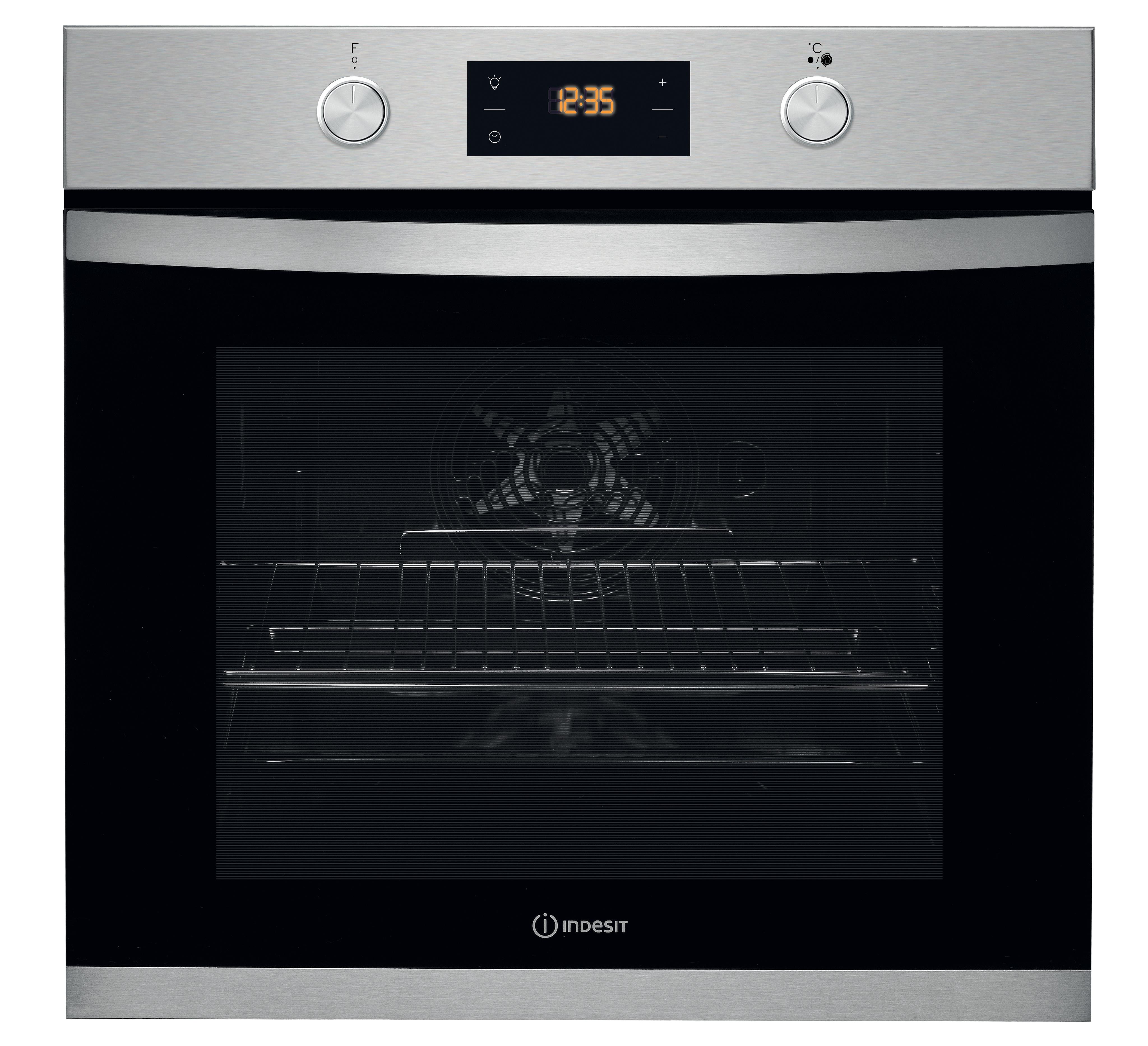 Integruota elektrinė orkaitė „Indesit“: nerūdijančio plieno spalvos, automatinis valymas - IFW 3544 JH IX