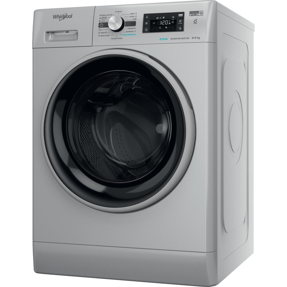 Whirlpool Pesumasin-kuivati Vabaltseisev FFWDB 964489 SBSV EE Hõbedane Eestlaetav Perspective
