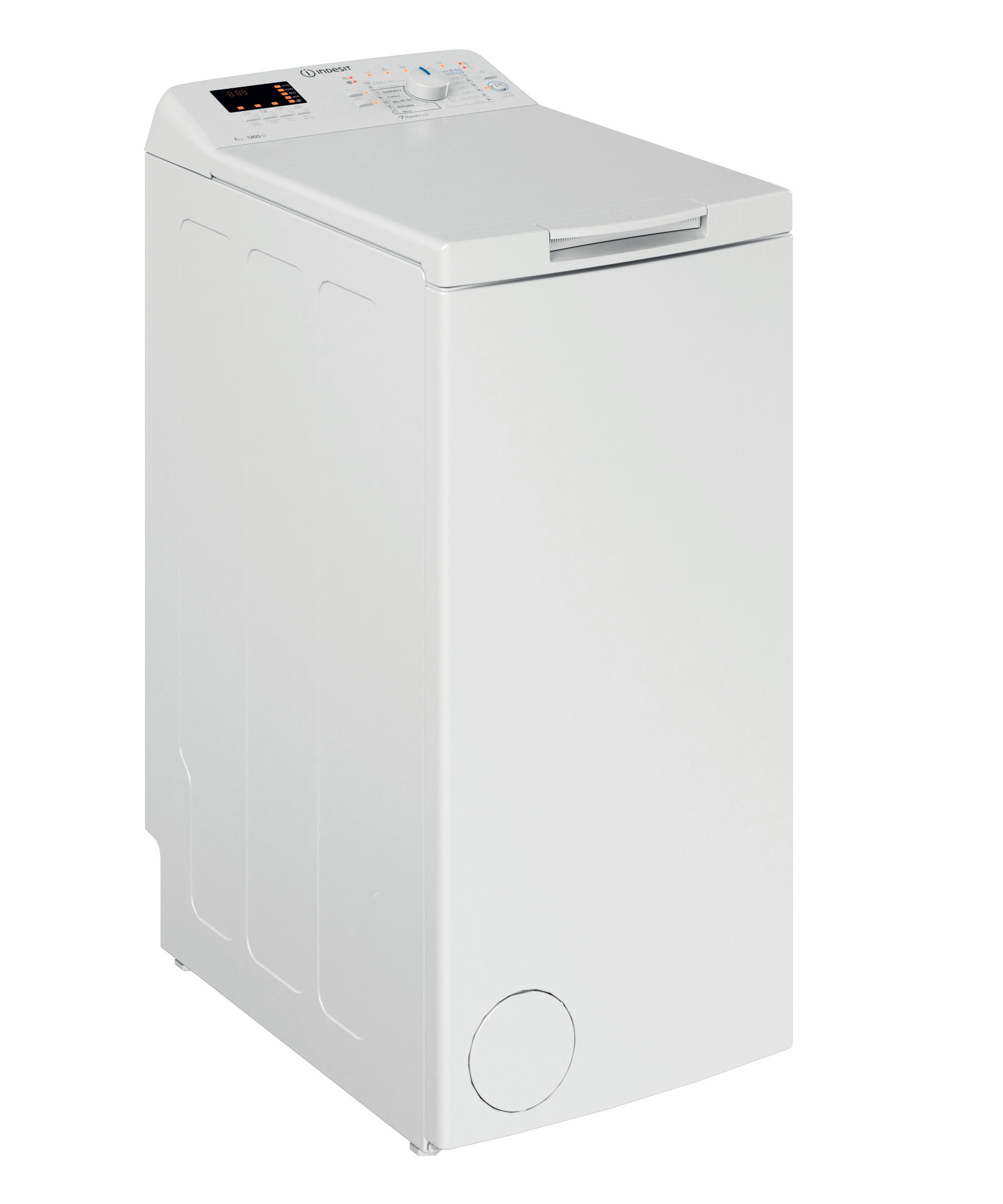 Indesit Tvättmaskin Fristående BTW S72200 EU/N White Top loader E Perspective