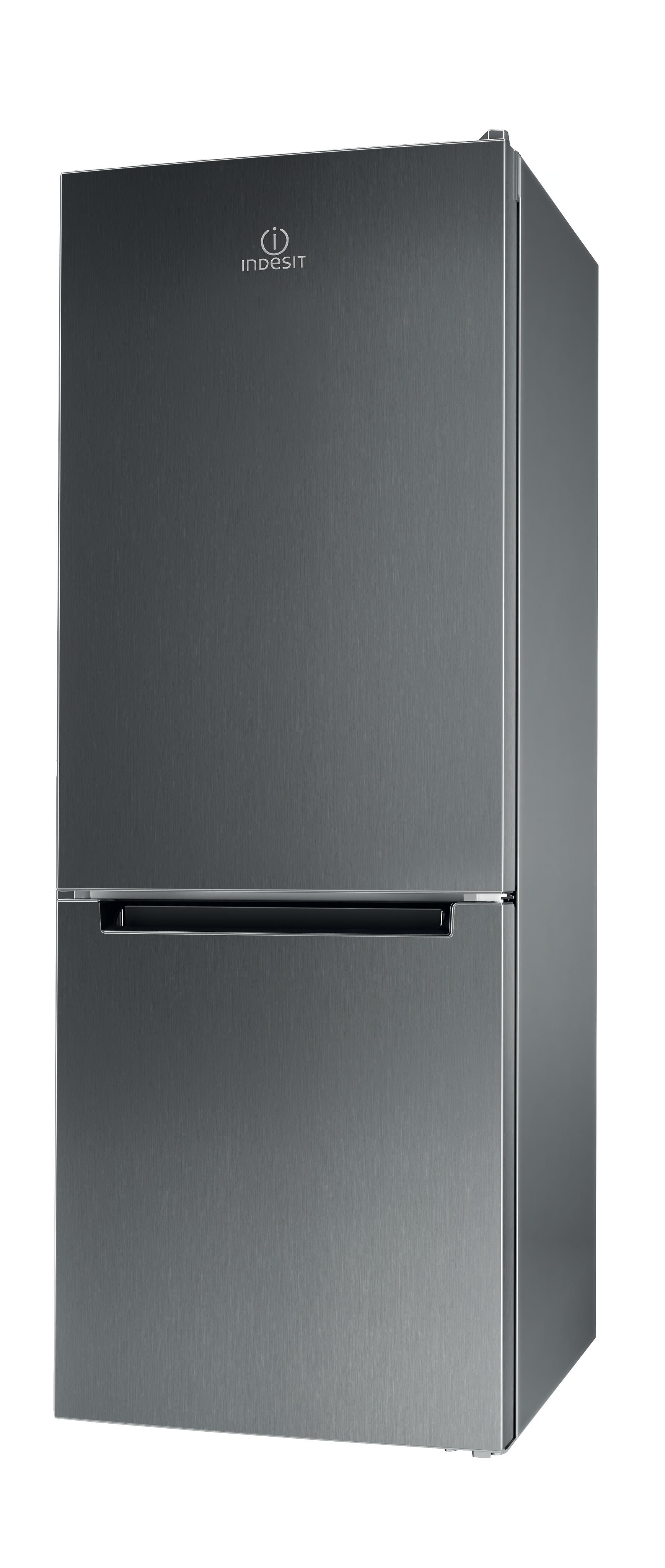 „Indesit“ Šaldytuvo / šaldiklio kombinacija Laisvai pastatoma LI6 S2E X Nerūdijančio plieno 2 doors Perspective