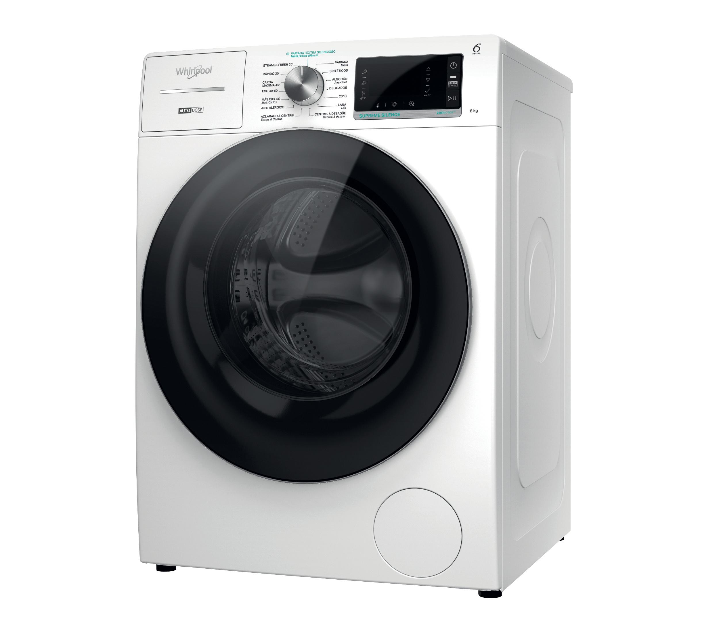 Whirlpool Lavadora Libre instalación W7X W845WR SPT Blanco Cargador frontal B Perspective
