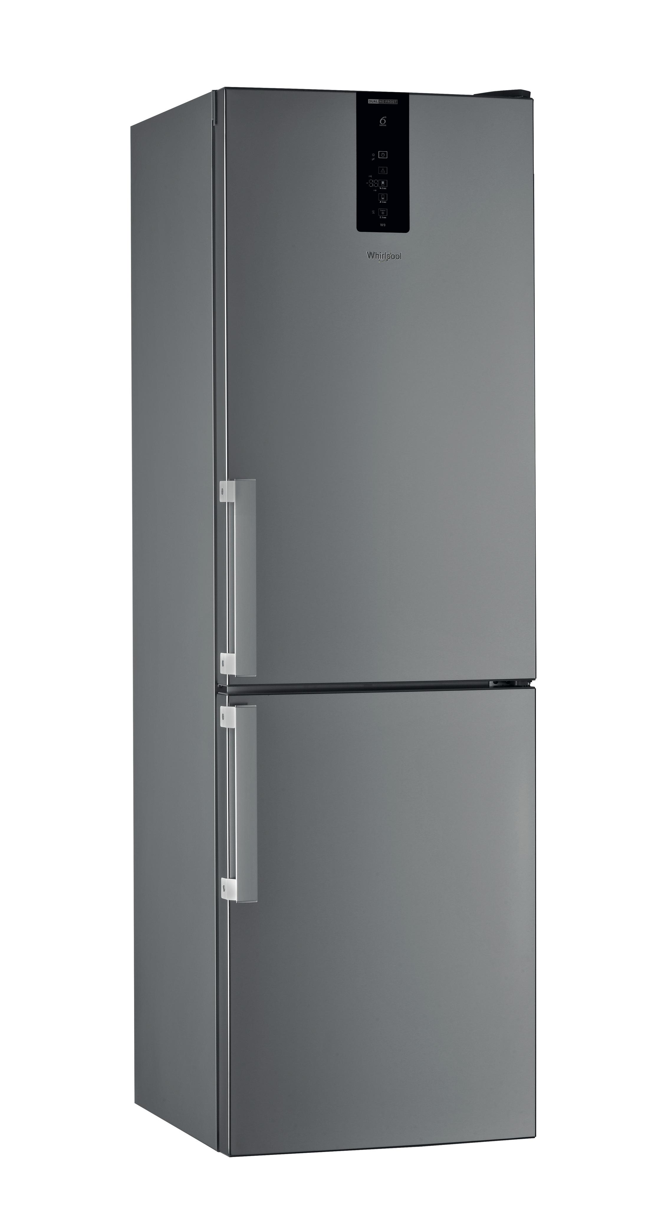 Whirlpool Hűtő/fagyasztó kombináció Szabadonálló W9 821D OX H 2 Optic Inox 2 doors Perspective