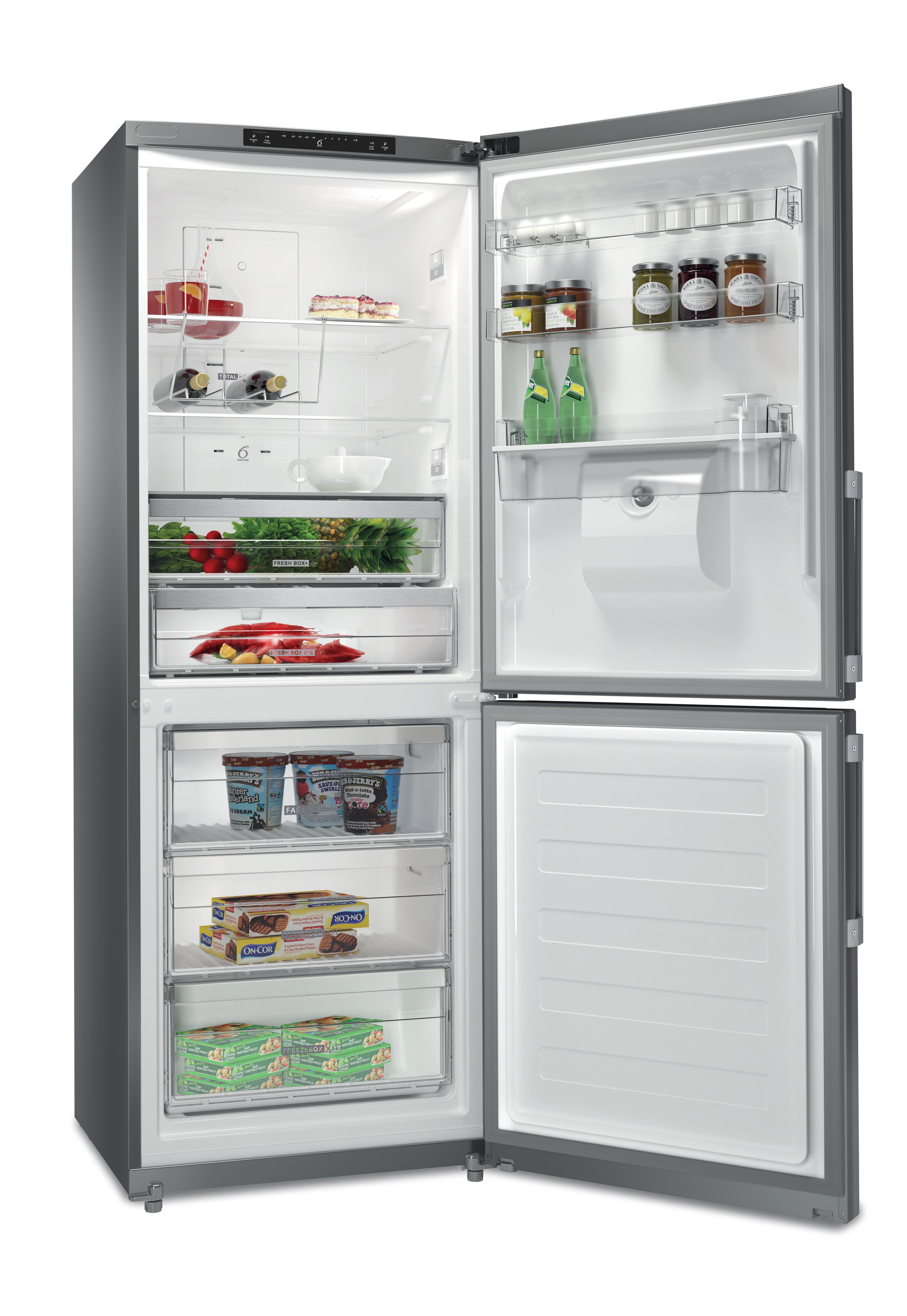 Whirlpool Συνδυασμός ψυγείου/καταψύκτη Ελεύθερο WB70I 953 X AQUA Manhattan Grey 2 doors Perspective open