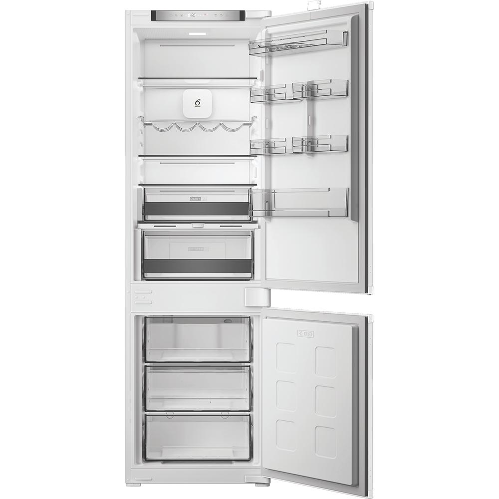 Whirlpool Kombinirani hladilnik Vgradni WHK2 5293 B5E Zinc Metal 2 doors Frontal open