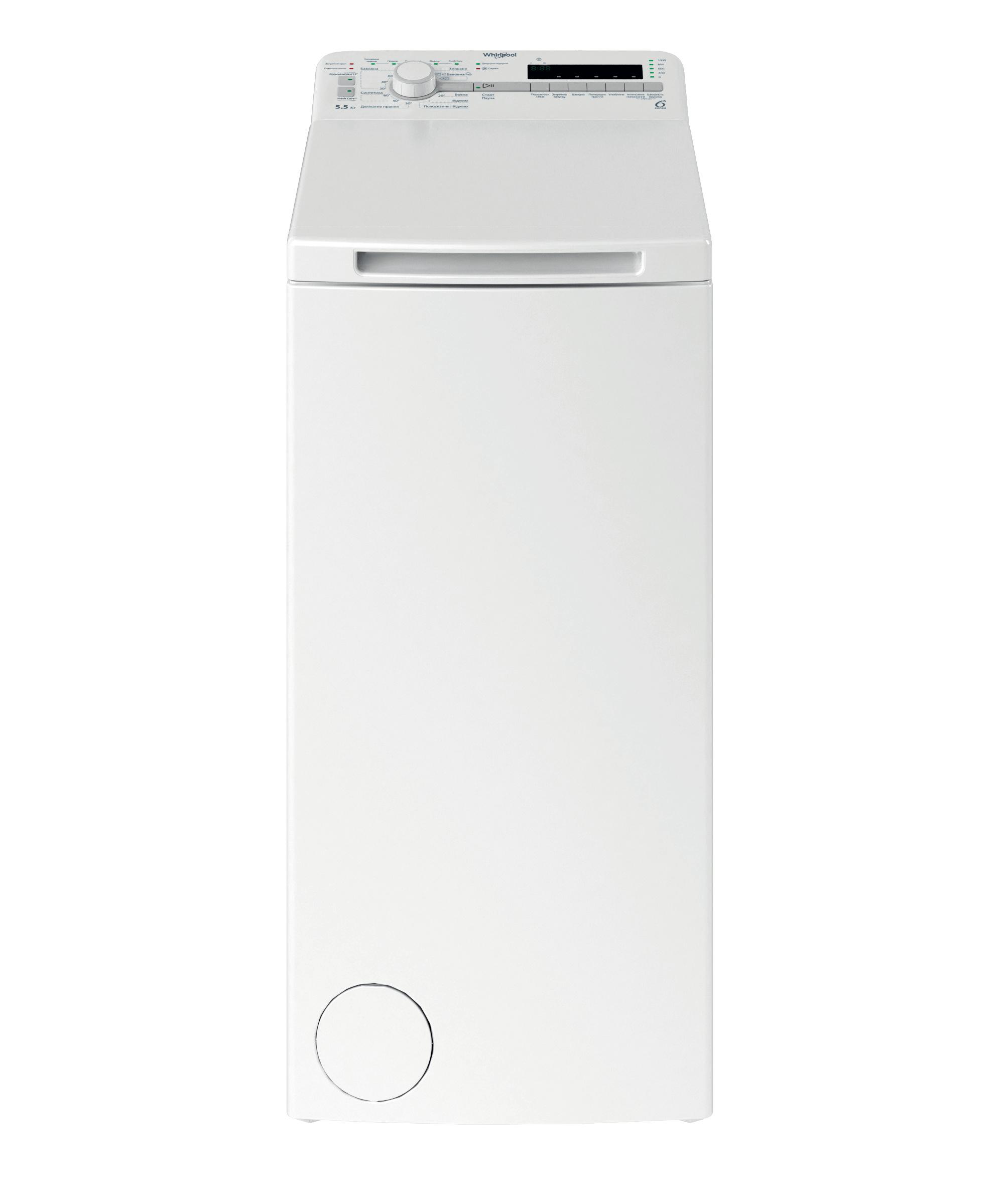 Whirlpool Пральна машина Соло TDLR 55020S UA Білий Top loader A++ Frontal