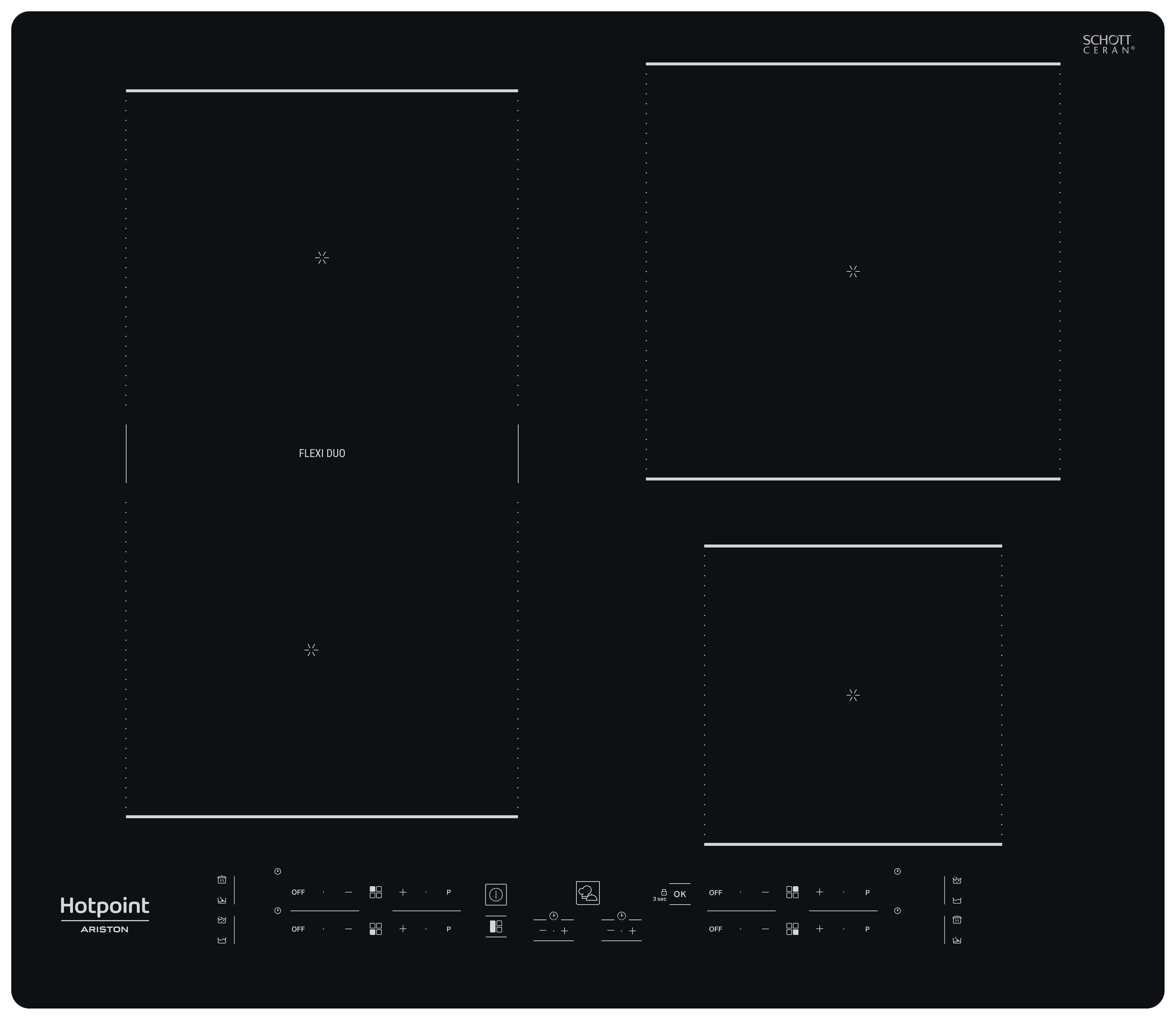 Hotpoint_Ariston Table de cuisson HB 3160C NE Noir Induction vitroceramic Frontal