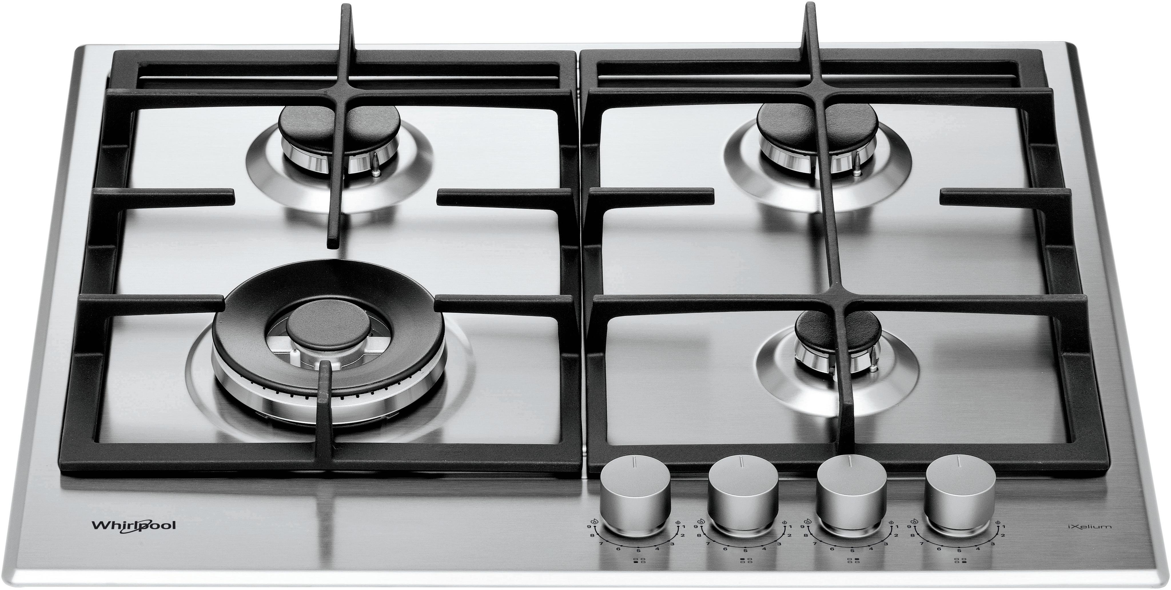 Whirlpool Table de cuisson GMAL 6422/IXL Inox Gaz Frontal top down