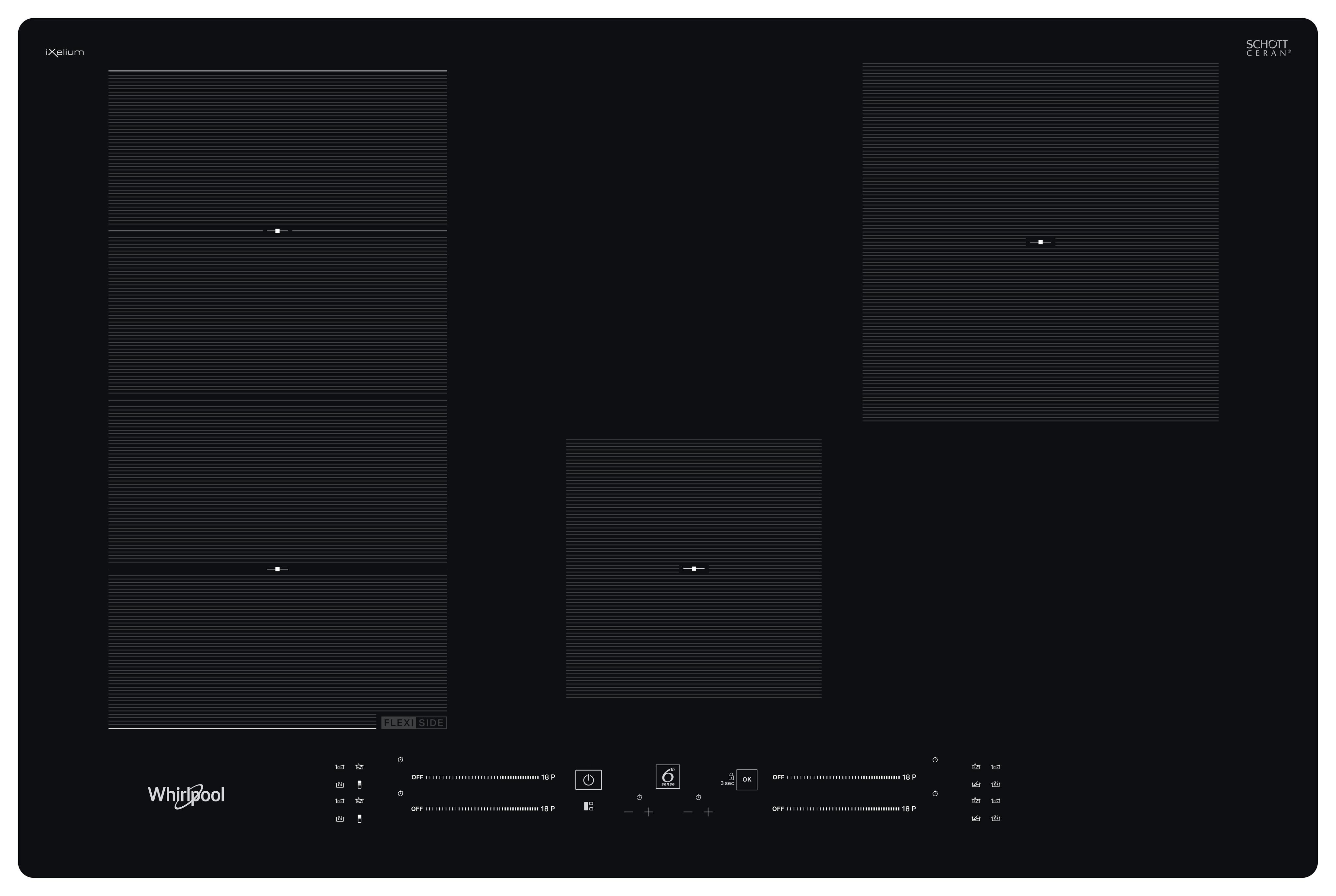 Whirlpool Kochfelder WIH 77S4F NEIXL Schwarz Induction vitroceramic Frontal