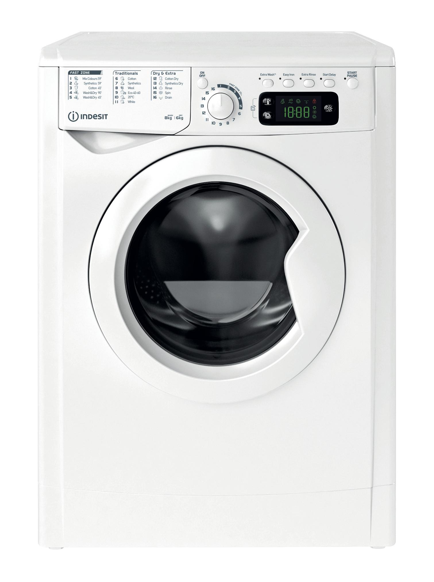 Indesit Washer dryer Free-standing EWDE 861483 W UK White Front loader Frontal