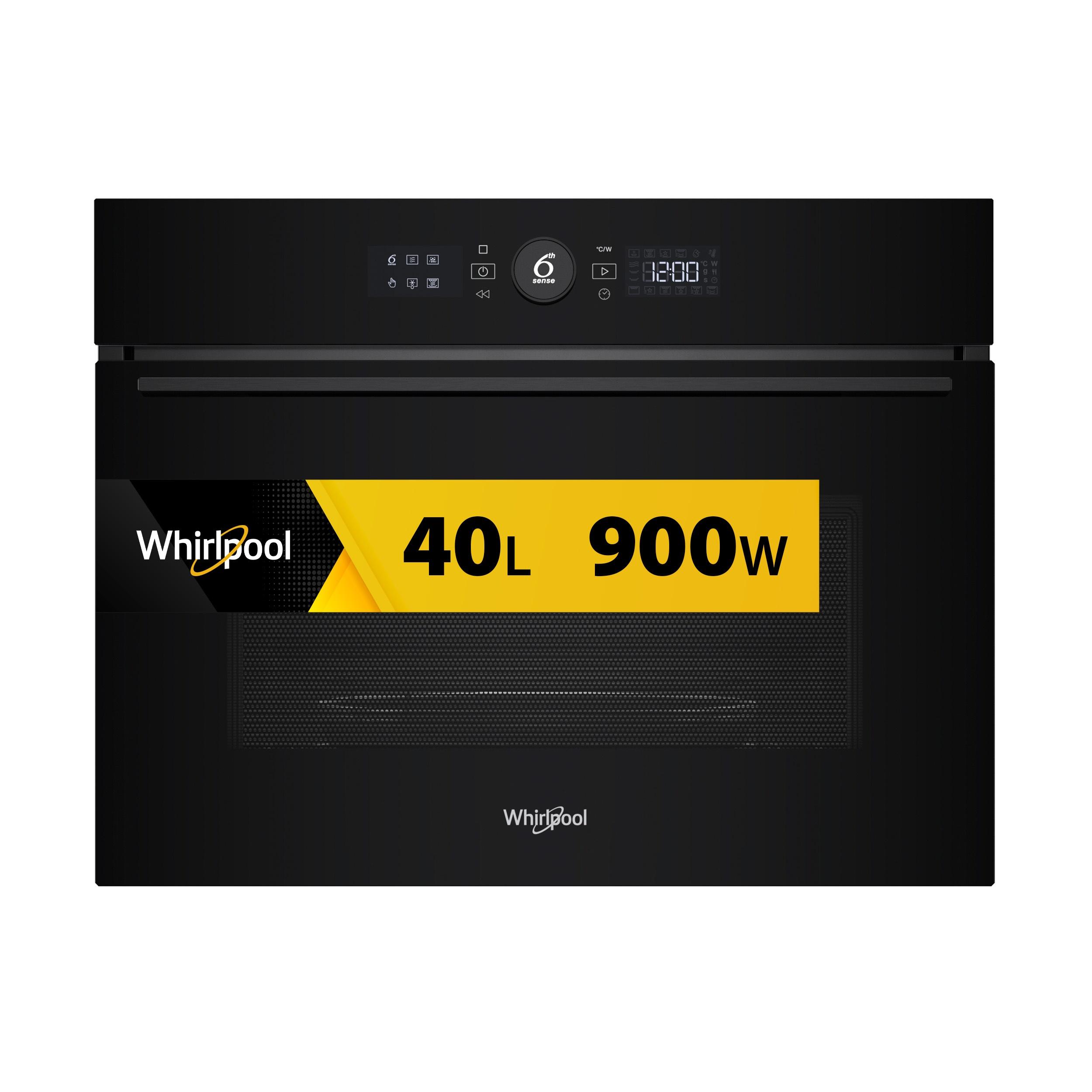 Whirlpool Φούρνος μικροκυμάτων Εντοιχιζόμενο WMW57DMB Μαύρο Ηλεκτρονικός 40 Συνδυασμός Μικροκύματα-Grill 900 Frontal
