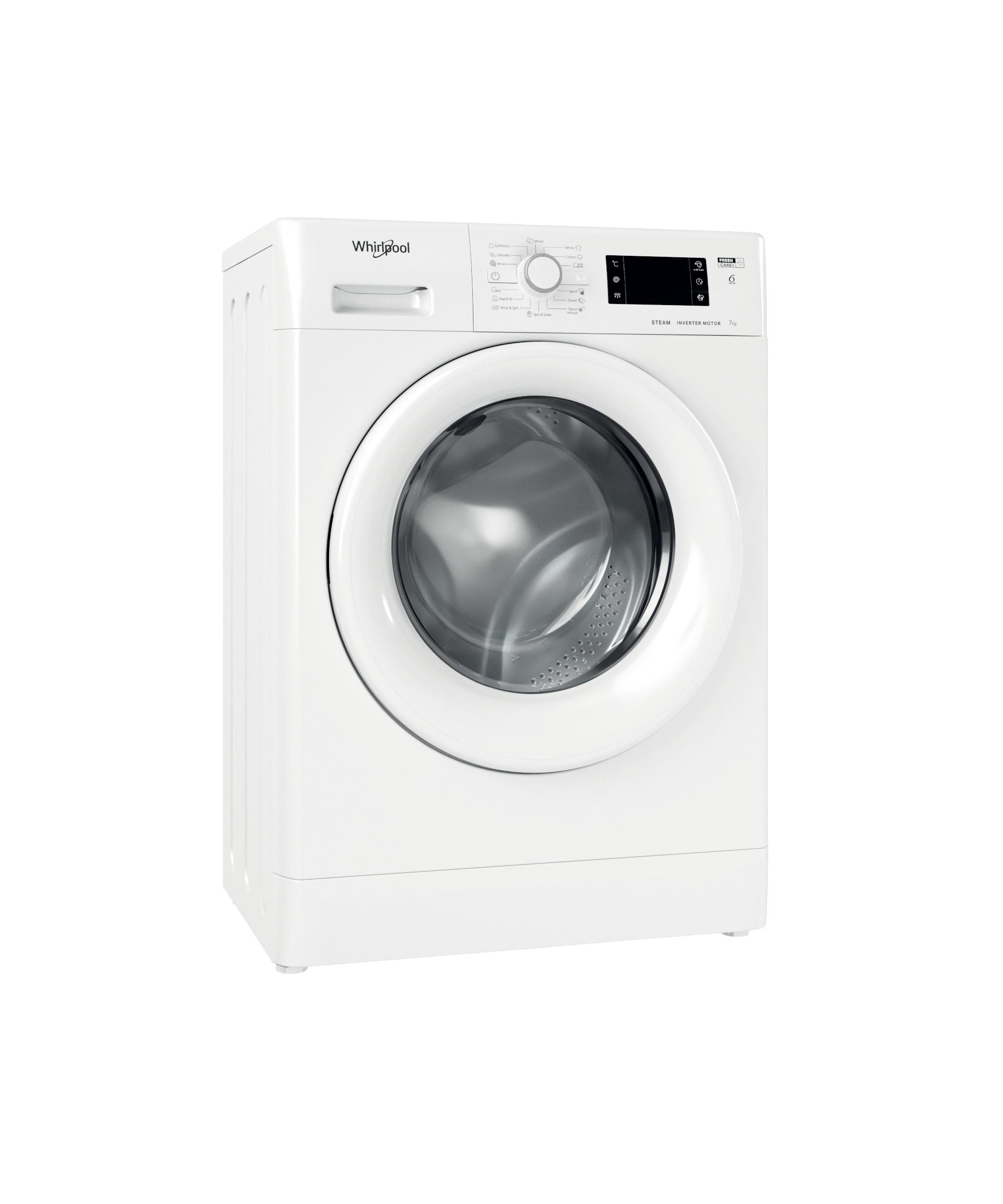 Whirlpool Maşină de spălat rufe Independent FWSG 71283 WV EE N Alb Încărcare frontală D Perspective