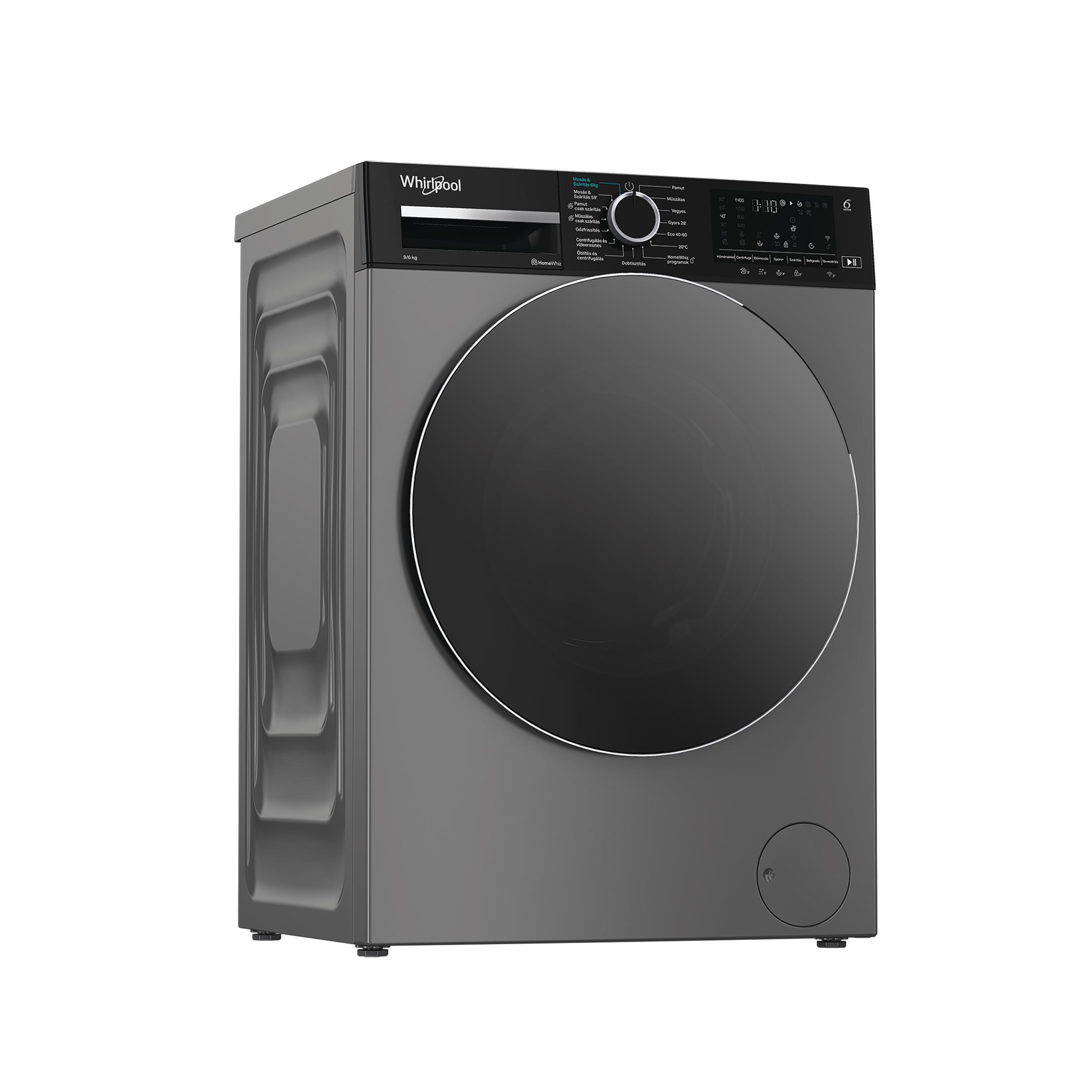 Whirlpool Mosó-szárító Szabadonálló WAD 9636 WBC HU Gray Elöltöltős Perspective