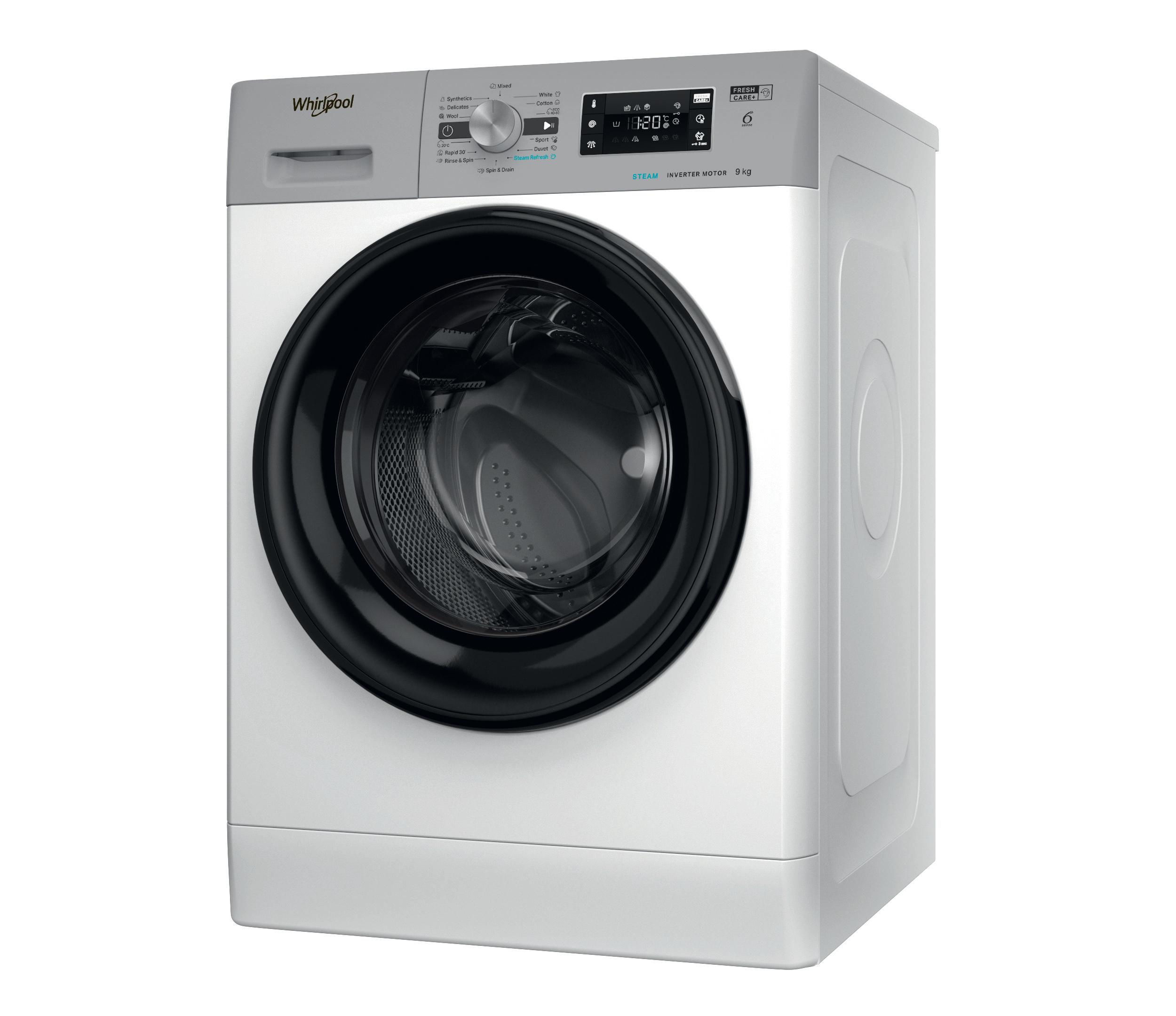Whirlpool Tvättmaskin Fristående FFBSL 9458 WSBSV EE White Front loader B Perspective