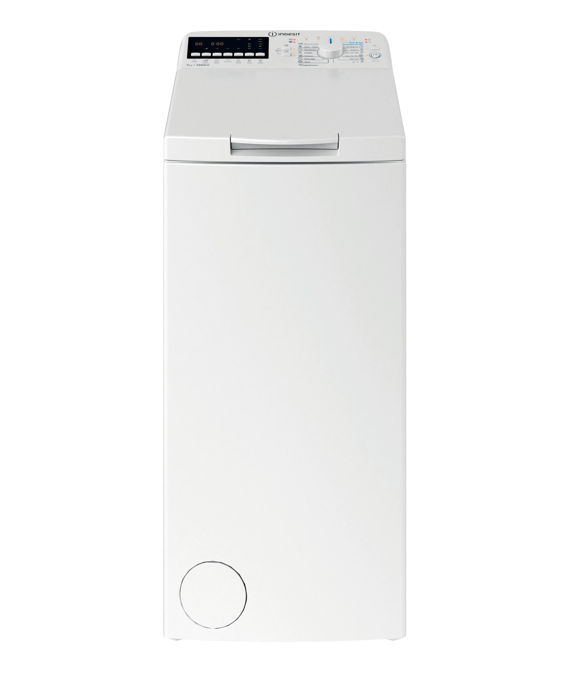 Indesit Πλυντήριο ρούχων Ελεύθερο BTW S72500 EU/N Λευκό Top loader B Frontal
