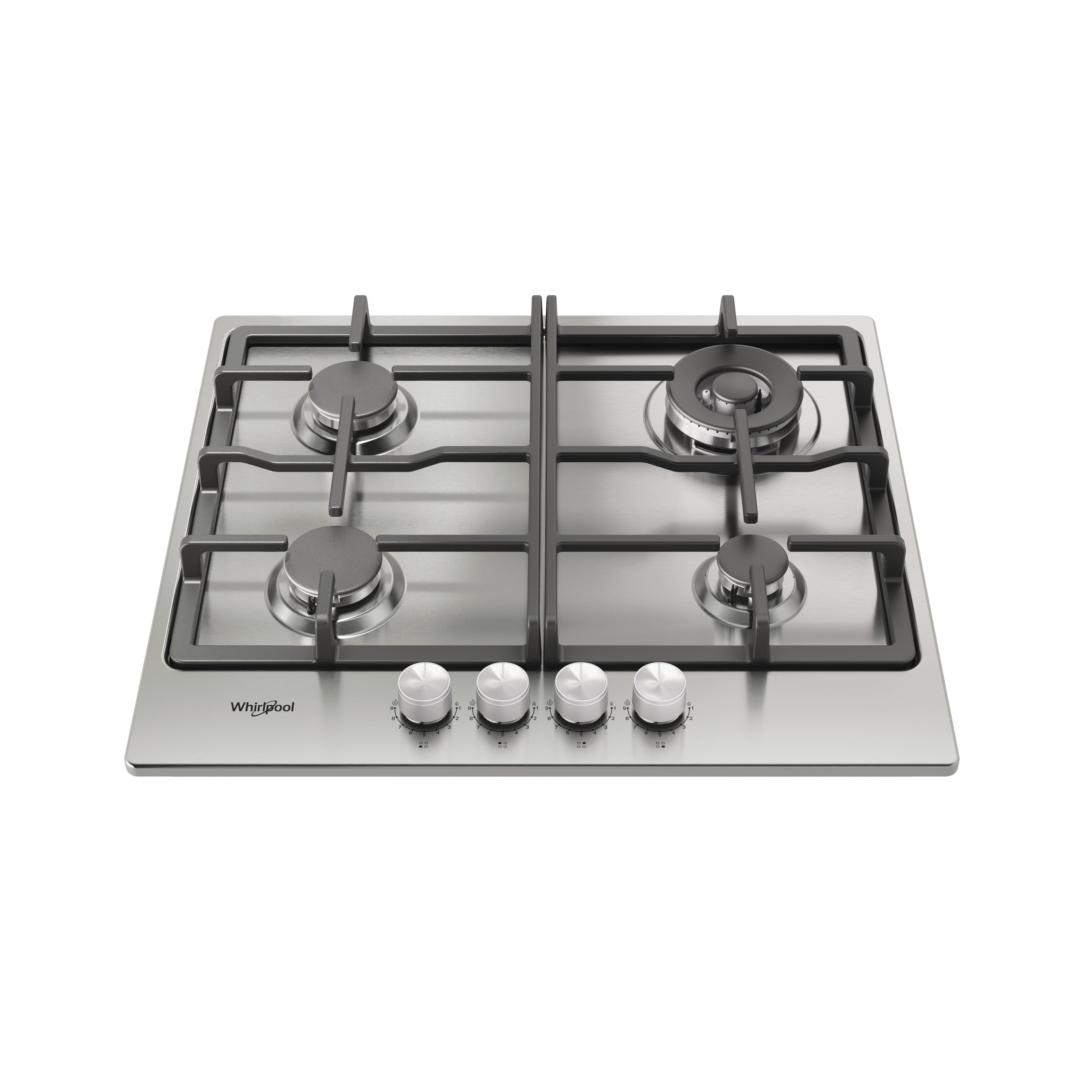 Whirlpool Варильна поверхня TKRL 661 IX EU Нержавіюча сталь Газова Frontal top down
