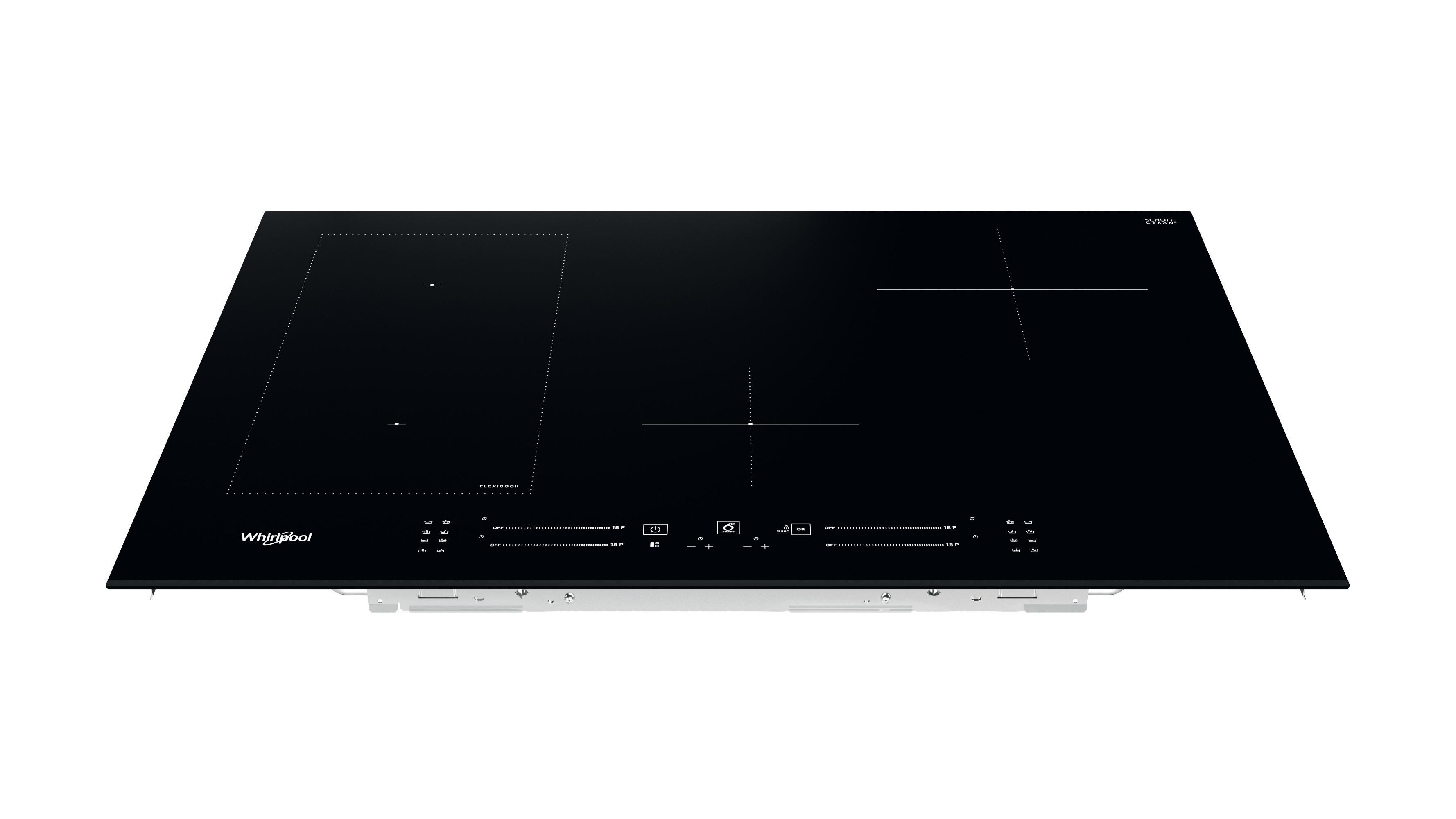 Whirlpool Table de cuisson WL S3377 BF Noir Induction vitroceramic Frontal top down
