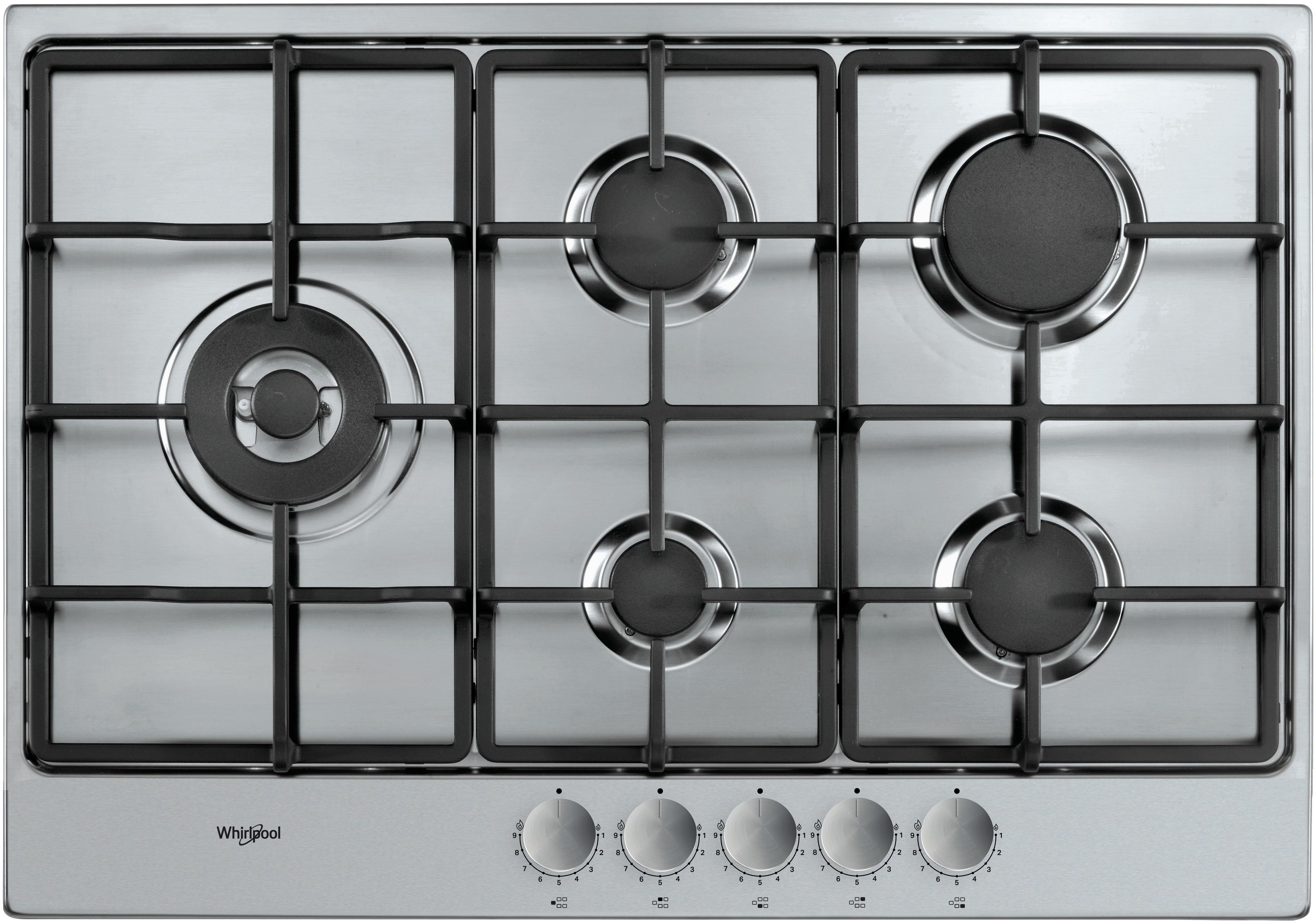 Whirlpool Kookplaat TGML 761 IX NL Rvs Gas Frontal